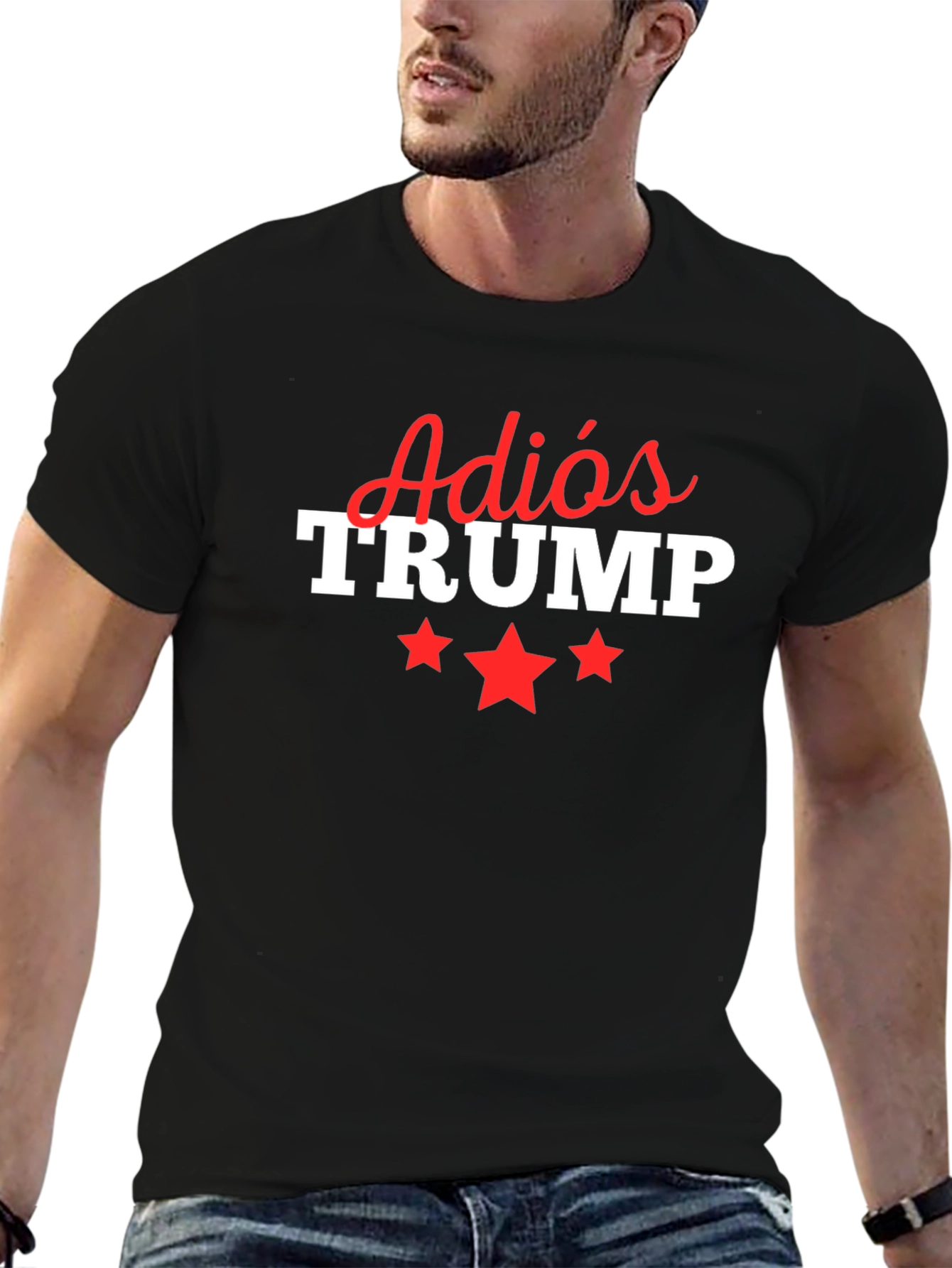 Adios Trump Graphic Tee Anti-Trump Political Statement Shirt