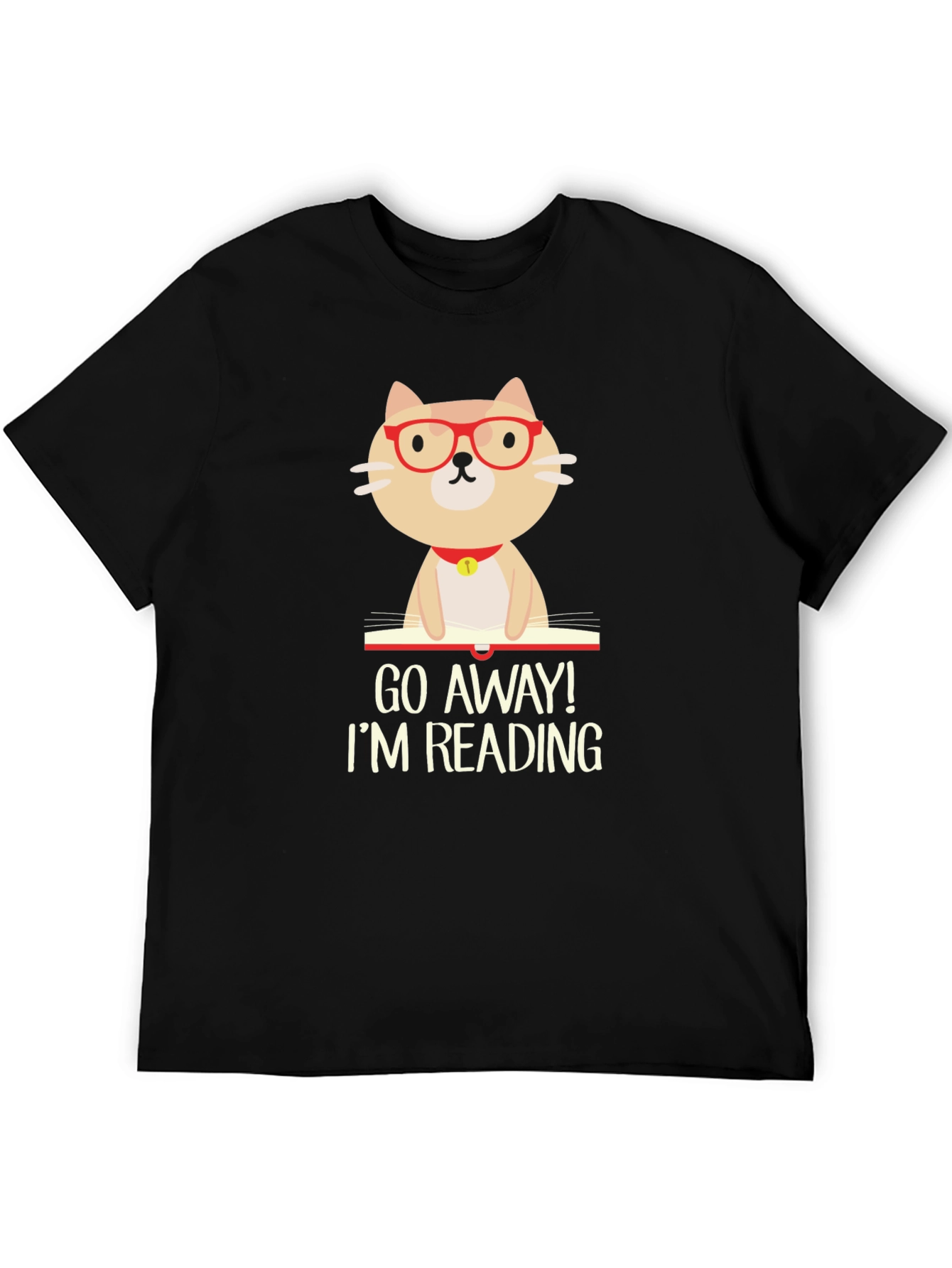 Funny Reading Cat Graphic T-Shirt