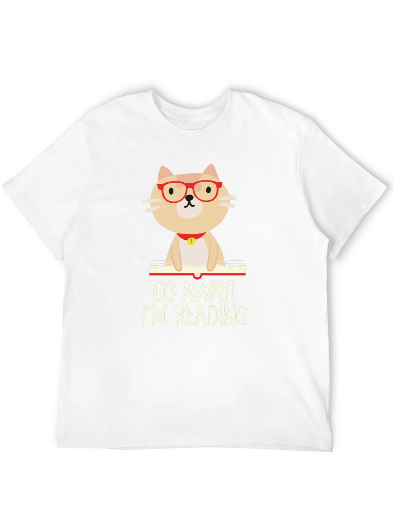 Funny Reading Cat Graphic T-Shirt