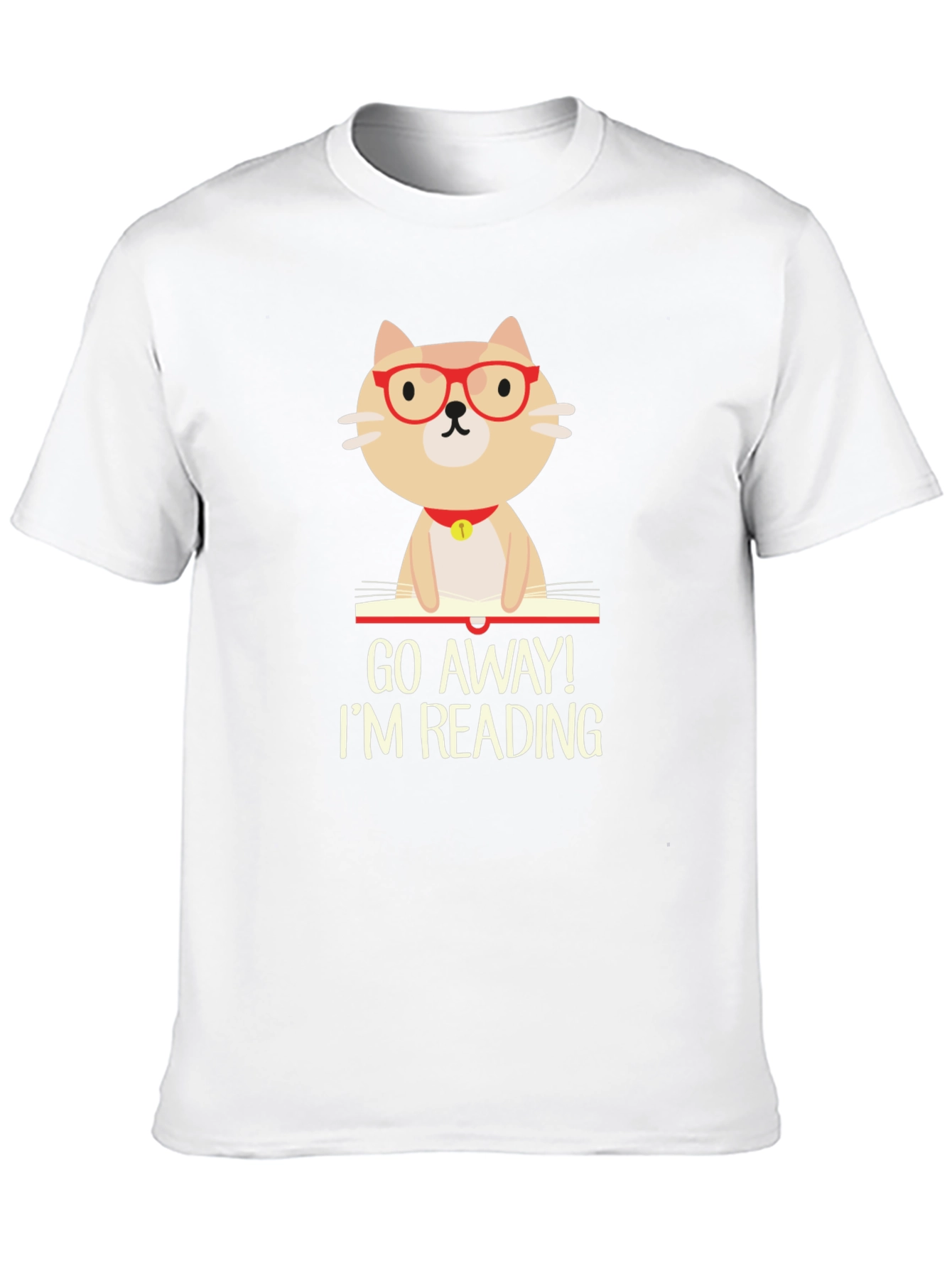 Funny Reading Cat Graphic T-Shirt