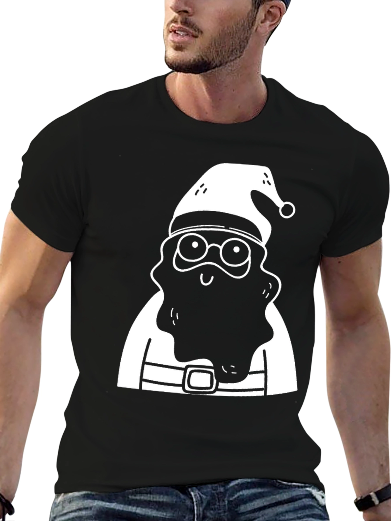 Santa Claus Graphic T-Shirt - Festive Holiday Apparel