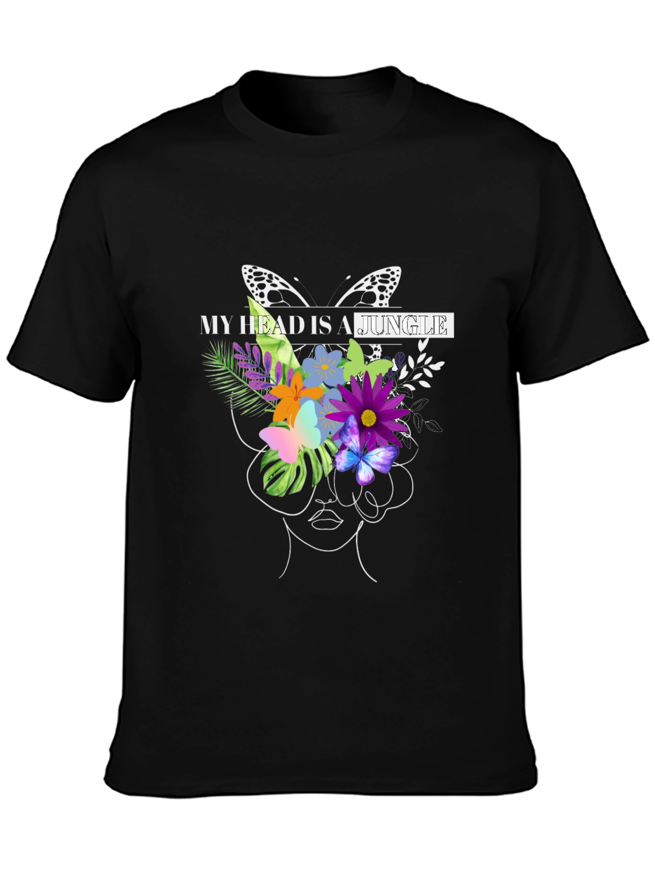 Jungle Mind T-Shirt - Floral Butterfly Graphic Tee