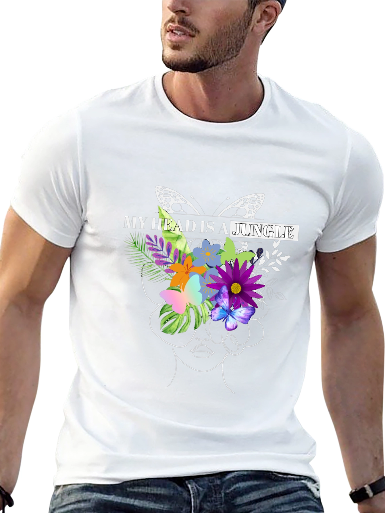 Jungle Mind T-Shirt - Floral Butterfly Graphic Tee