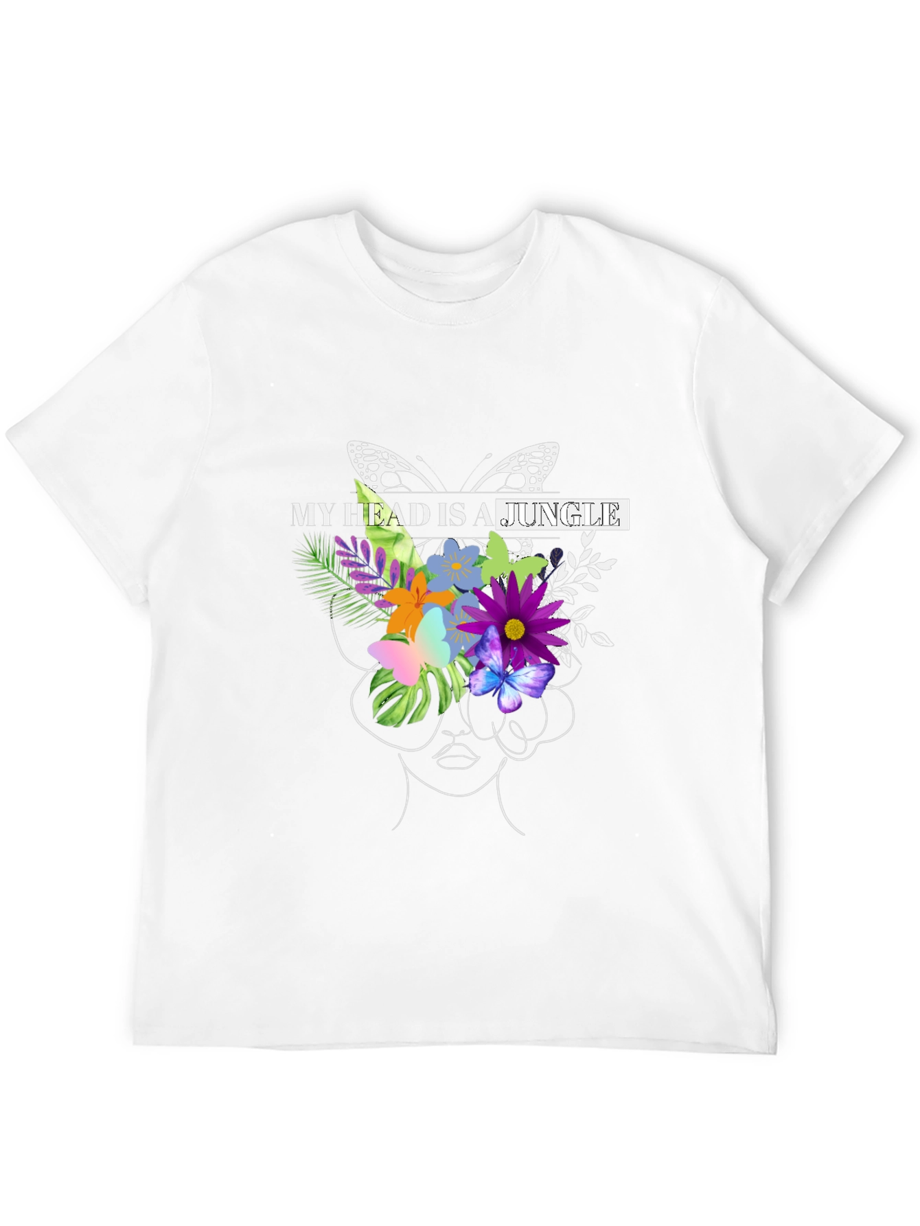 Jungle Mind T-Shirt - Floral Butterfly Graphic Tee