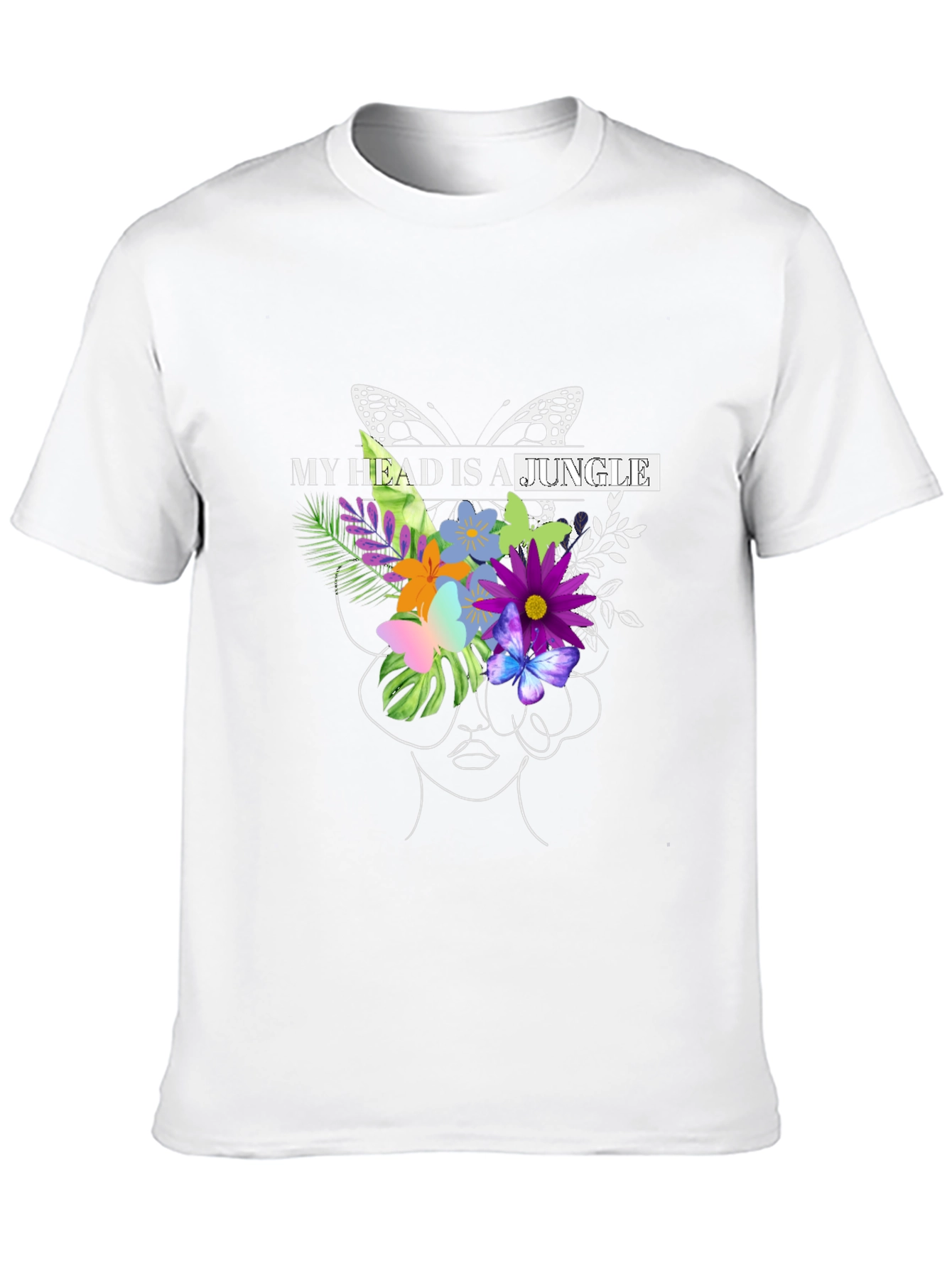 Jungle Mind T-Shirt - Floral Butterfly Graphic Tee