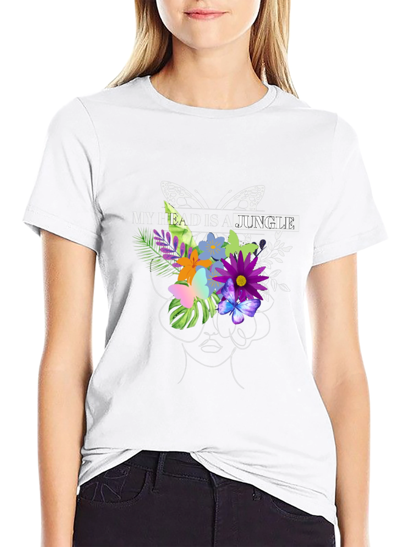 Jungle Mind T-Shirt - Floral Butterfly Graphic Tee