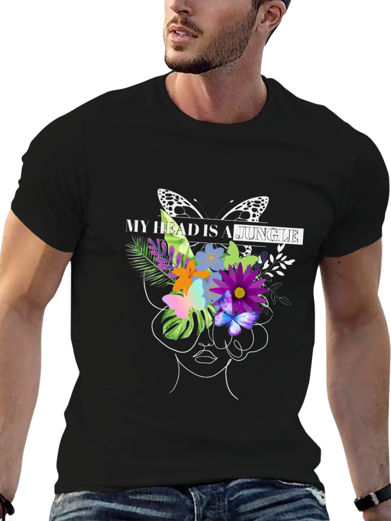 Jungle Mind T-Shirt - Floral Butterfly Graphic Tee