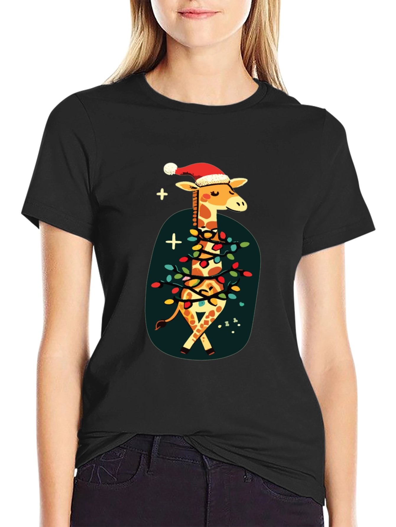 Festive Giraffe Christmas T-Shirt