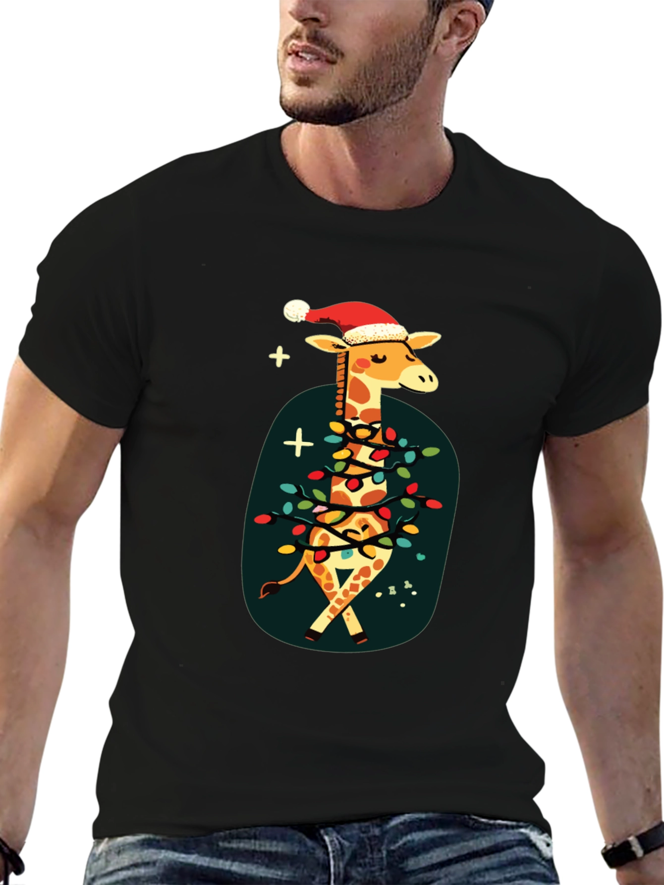 Festive Giraffe Christmas T-Shirt
