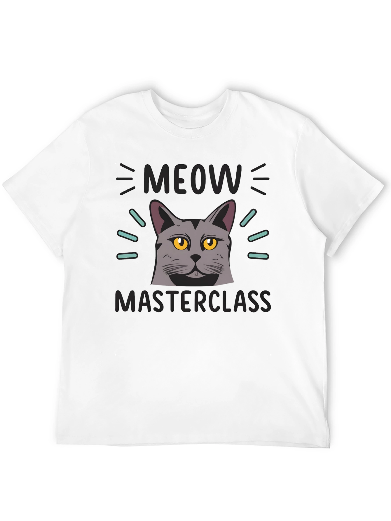 Meow Masterclass Cat Graphic Black T-Shirt