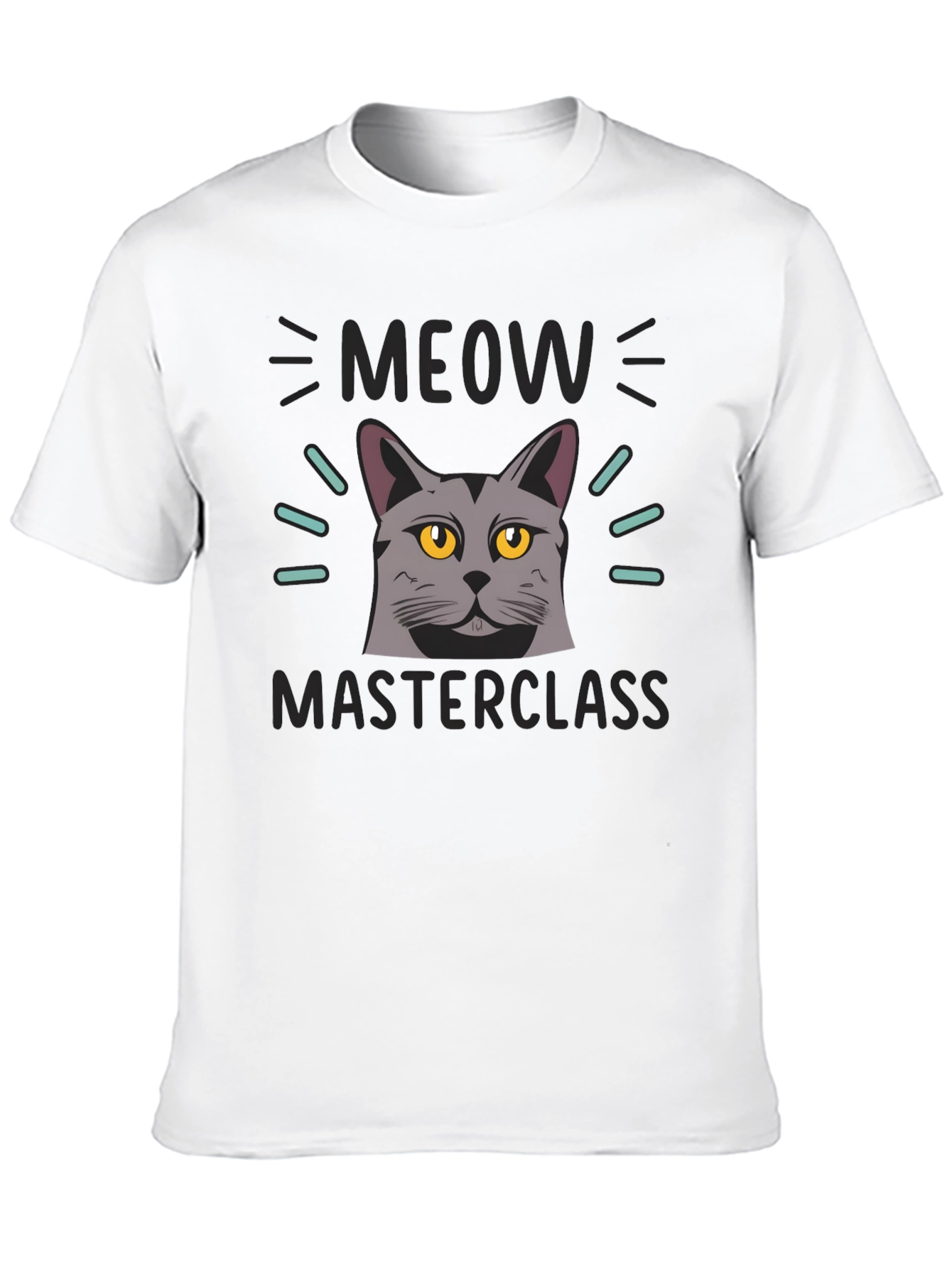 Meow Masterclass Cat Graphic Black T-Shirt