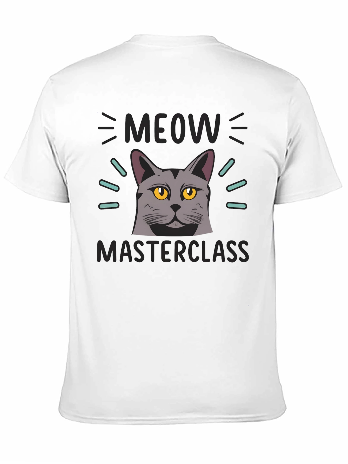 Meow Masterclass Cat Graphic Black T-Shirt