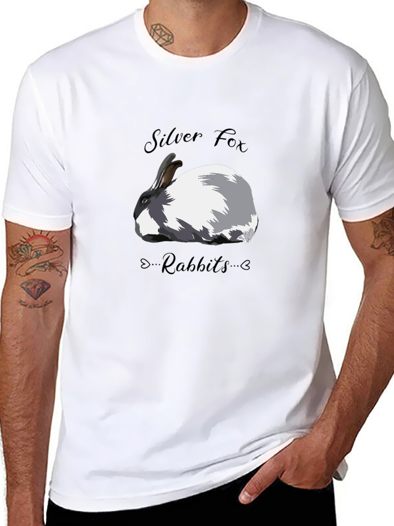 Silver Fox Rabbit Graphic T-Shirt