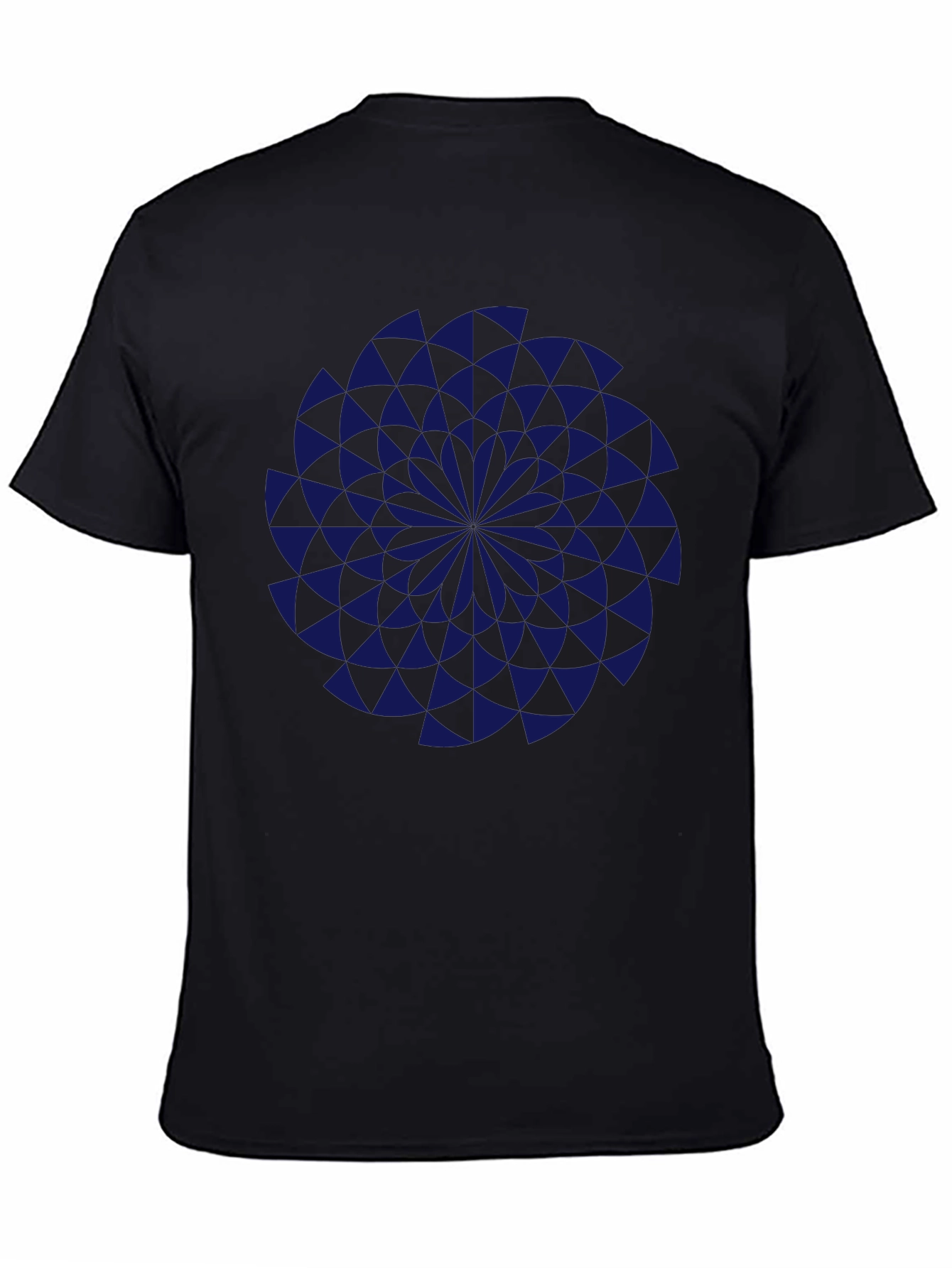 Geometric Vortex Black T-Shirt