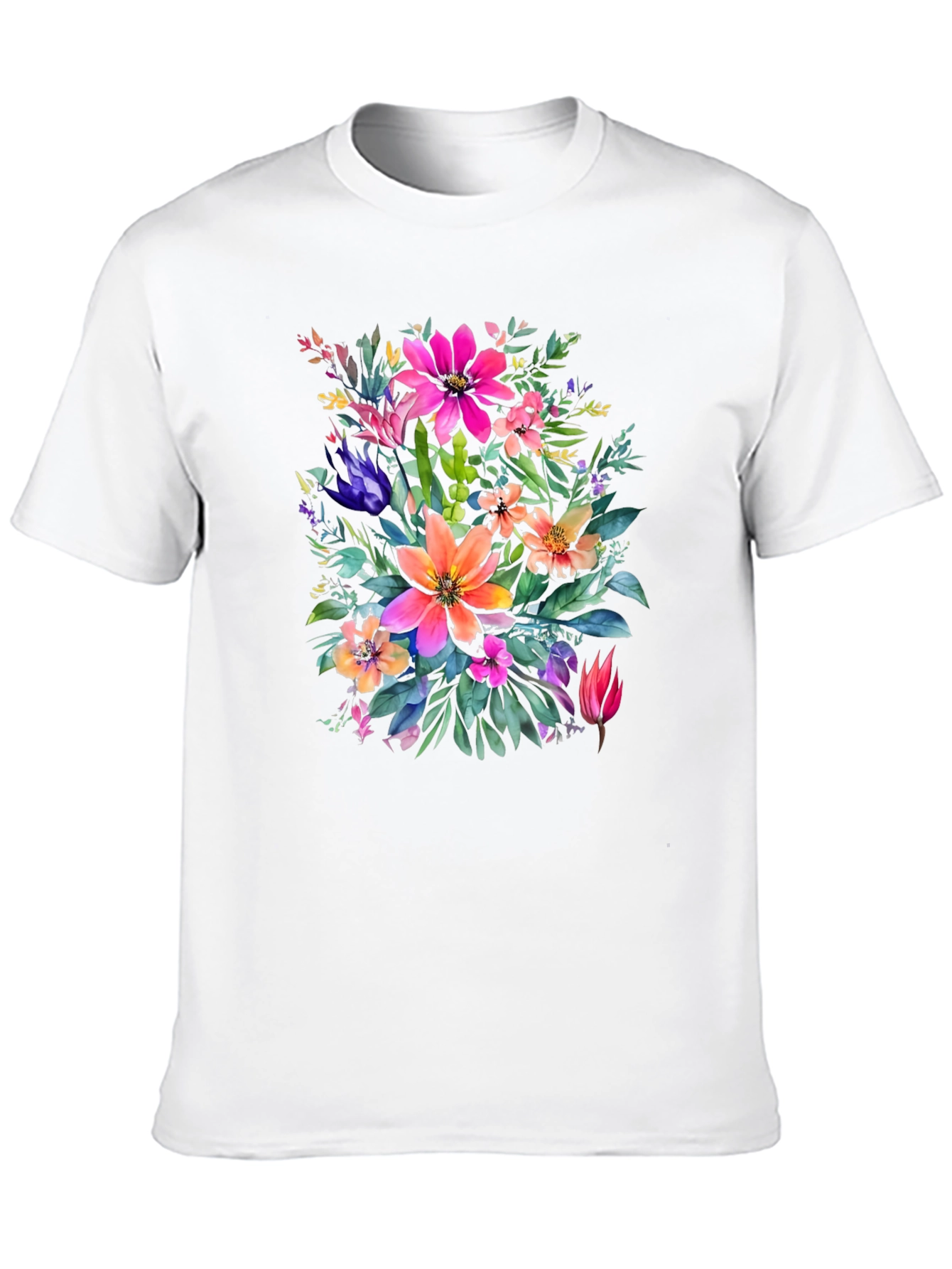 Floral Bouquet Graphic Print Black T-Shirt