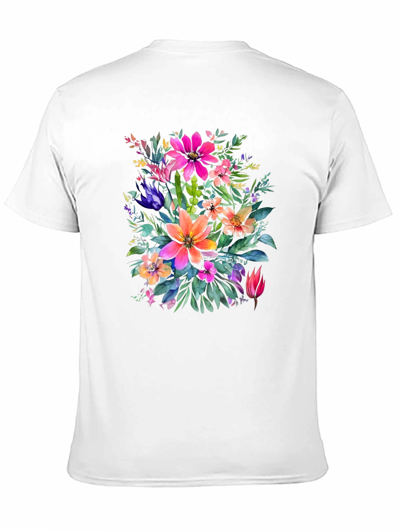 Floral Bouquet Graphic Print Black T-Shirt