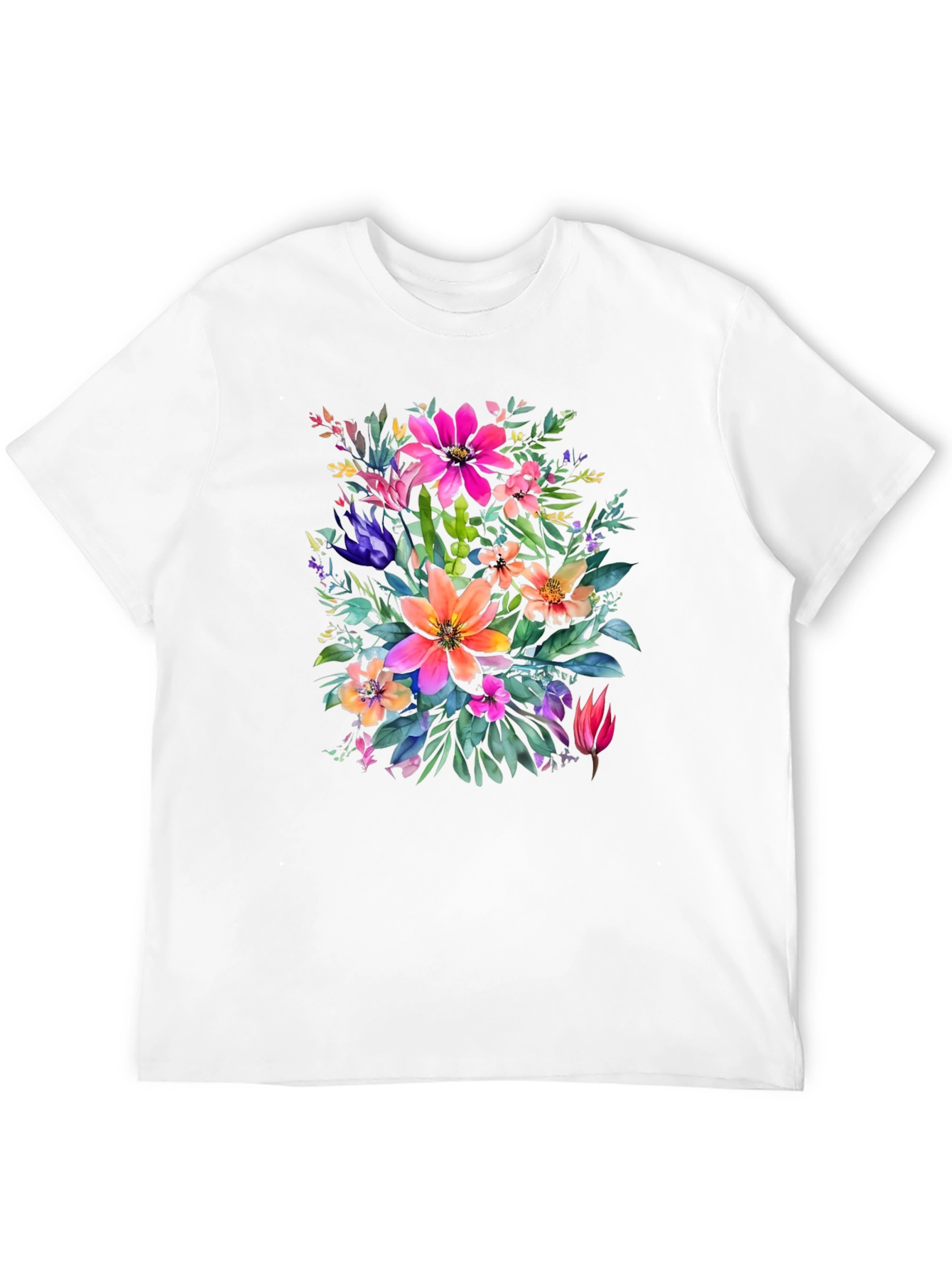 Floral Bouquet Graphic Print Black T-Shirt