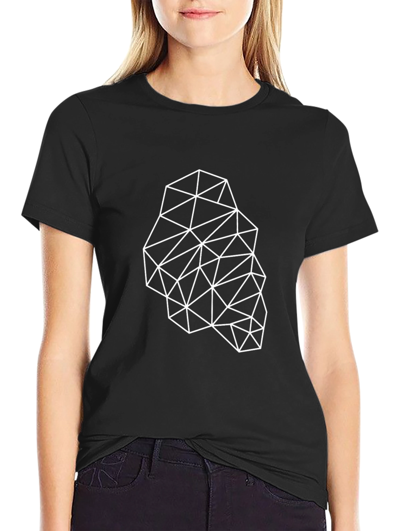 Geometric Graphic Black T-Shirt - Modern Design