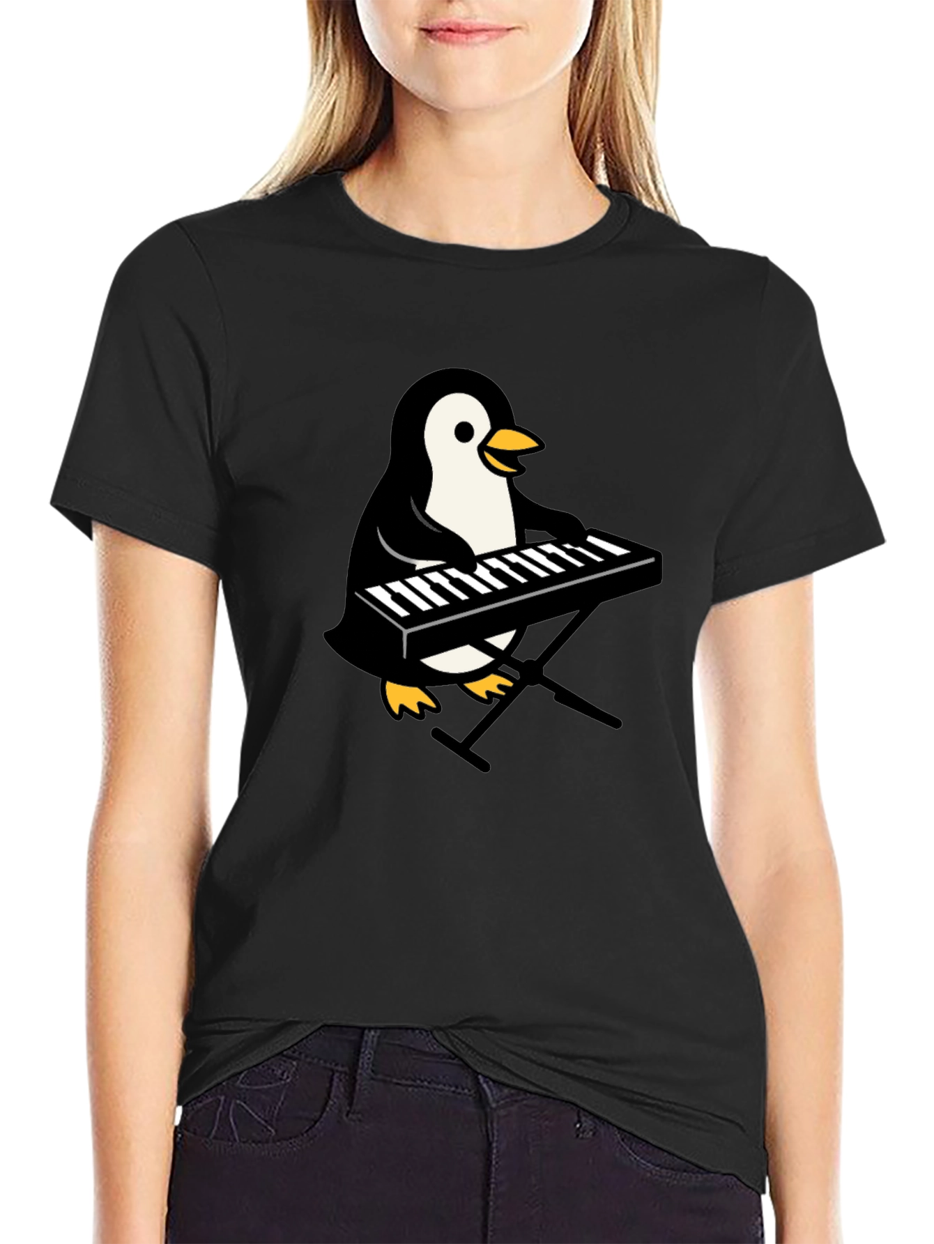 Penguin Musician T-Shirt - Cool Graphic Tee