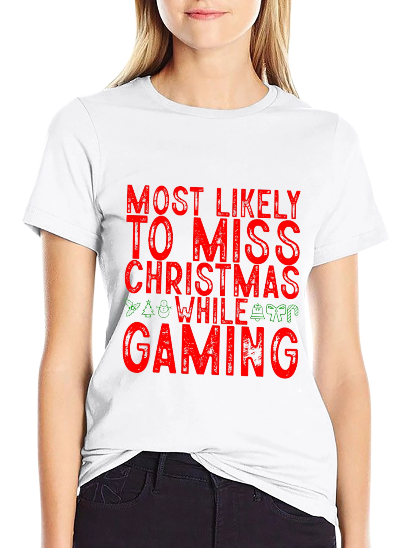 Gamer Christmas T-Shirt - Miss Christmas While Gaming