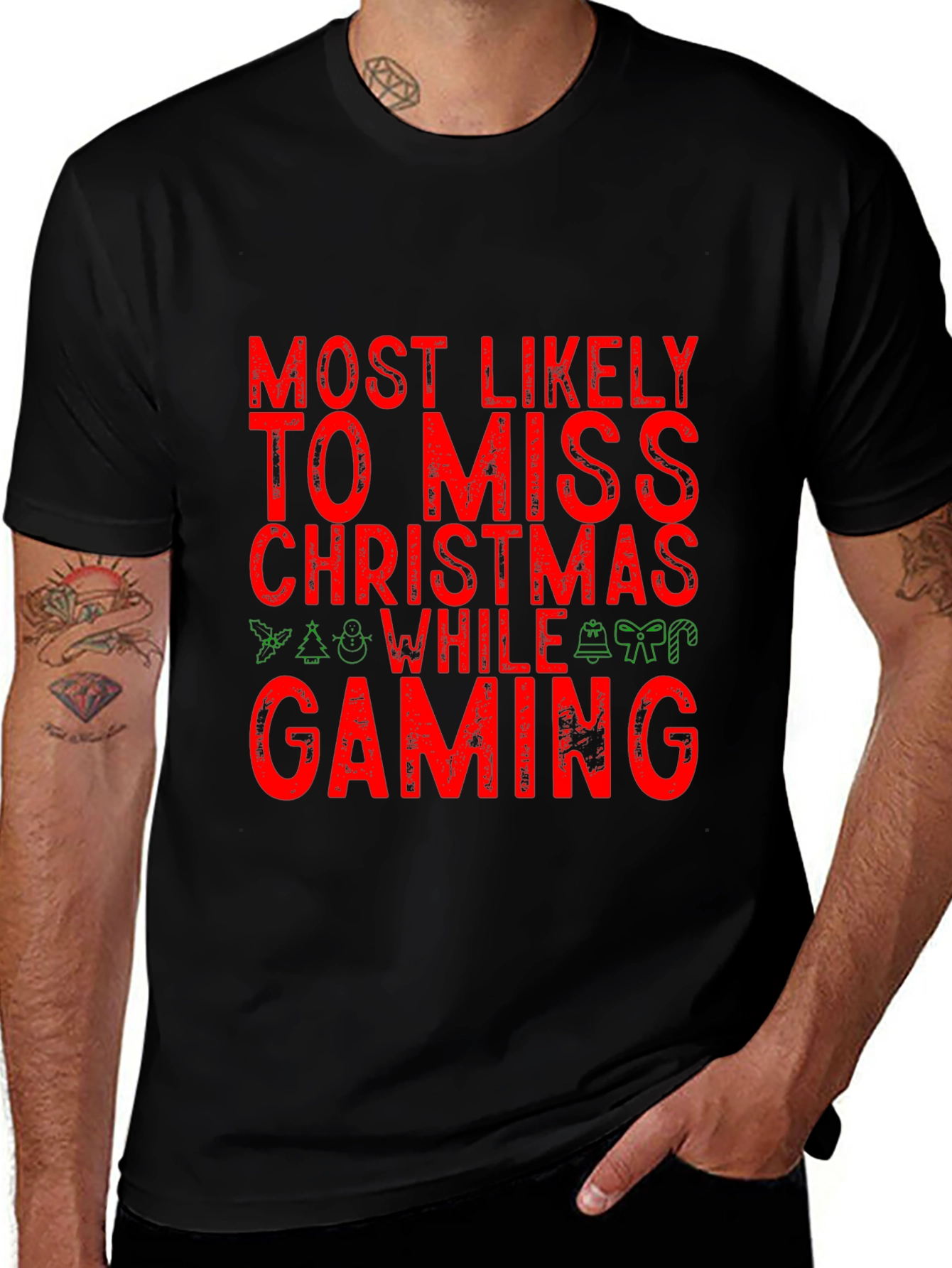 Gamer Christmas T-Shirt - Miss Christmas While Gaming
