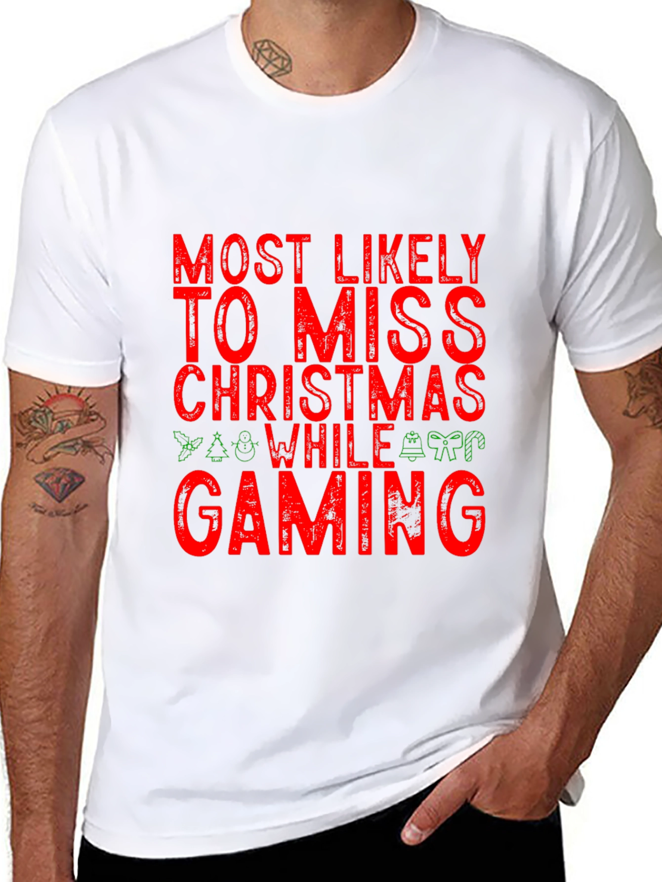 Gamer Christmas T-Shirt - Miss Christmas While Gaming