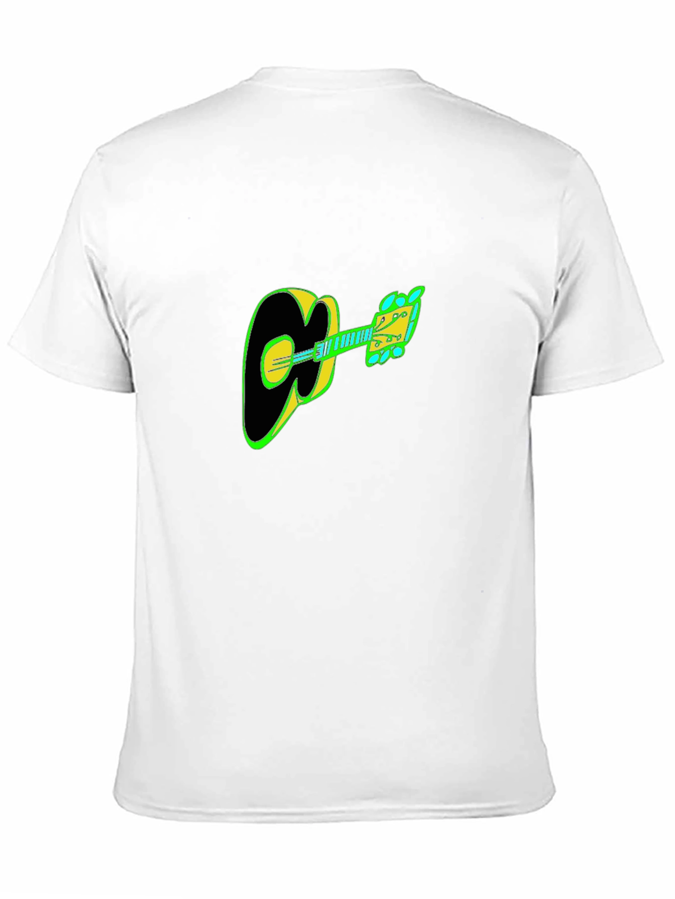Guitar Graphic Tee - Black Cotton Casual T-Shirt