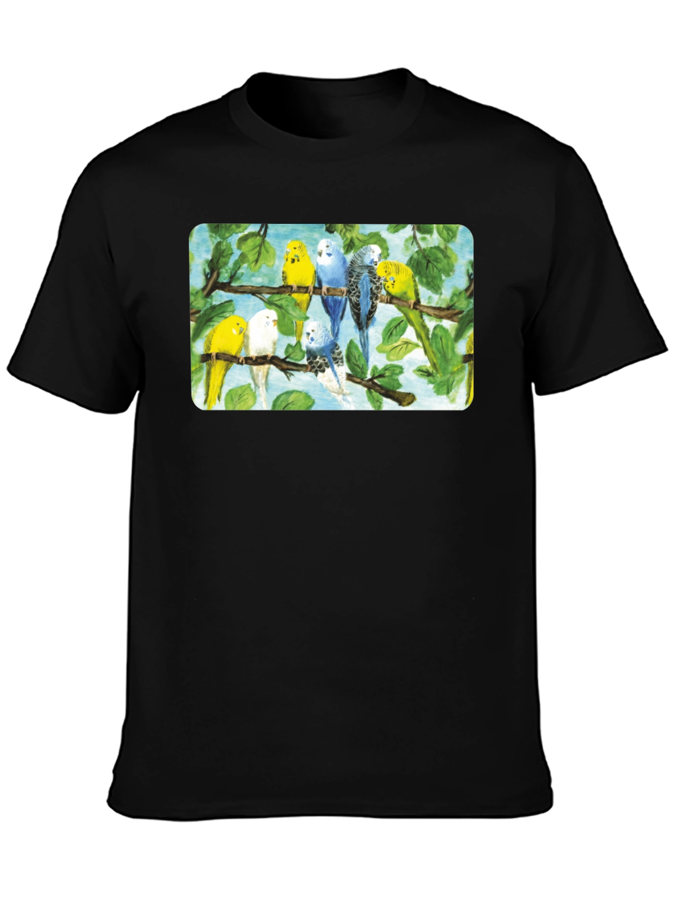 Parakeets on Branches Graphic T-Shirt