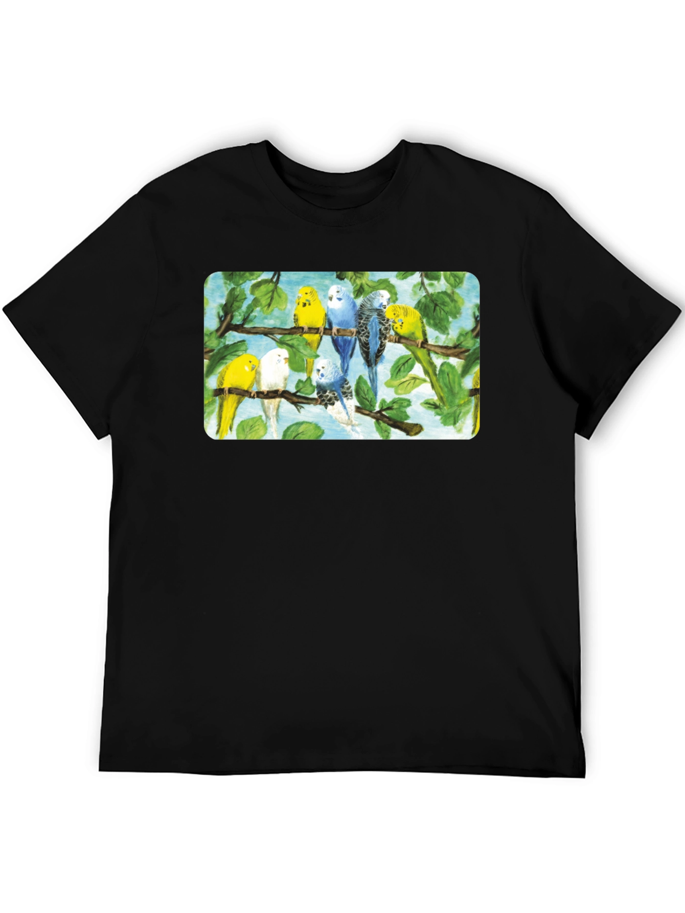 Parakeets on Branches Graphic T-Shirt