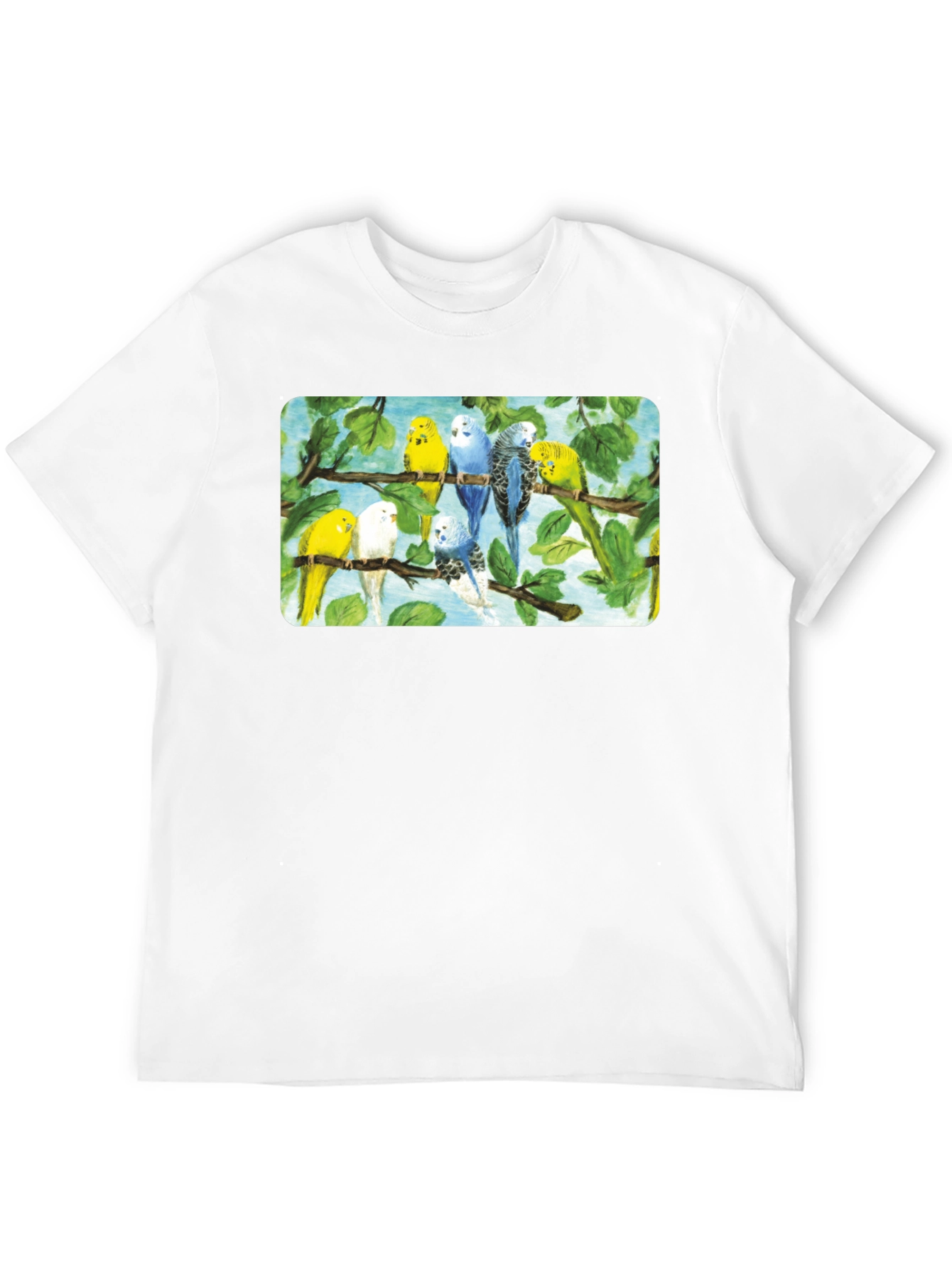 Parakeets on Branches Graphic T-Shirt