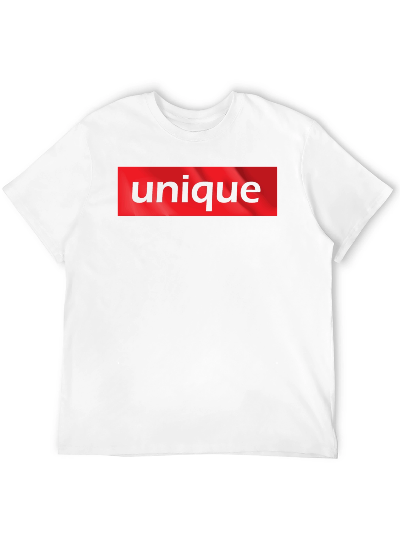 Unique T-Shirt: Bold Red Box Logo