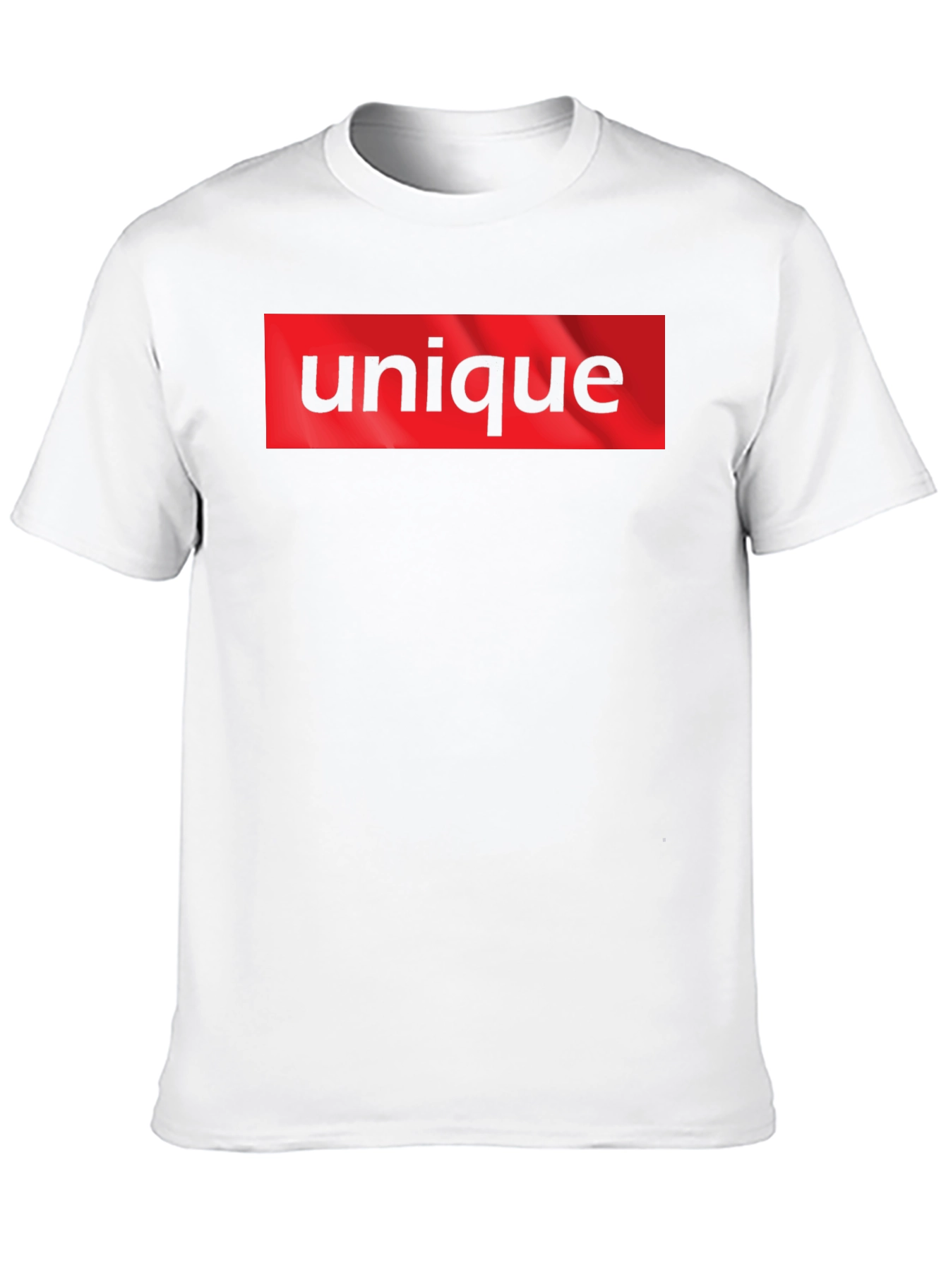 Unique T-Shirt: Bold Red Box Logo