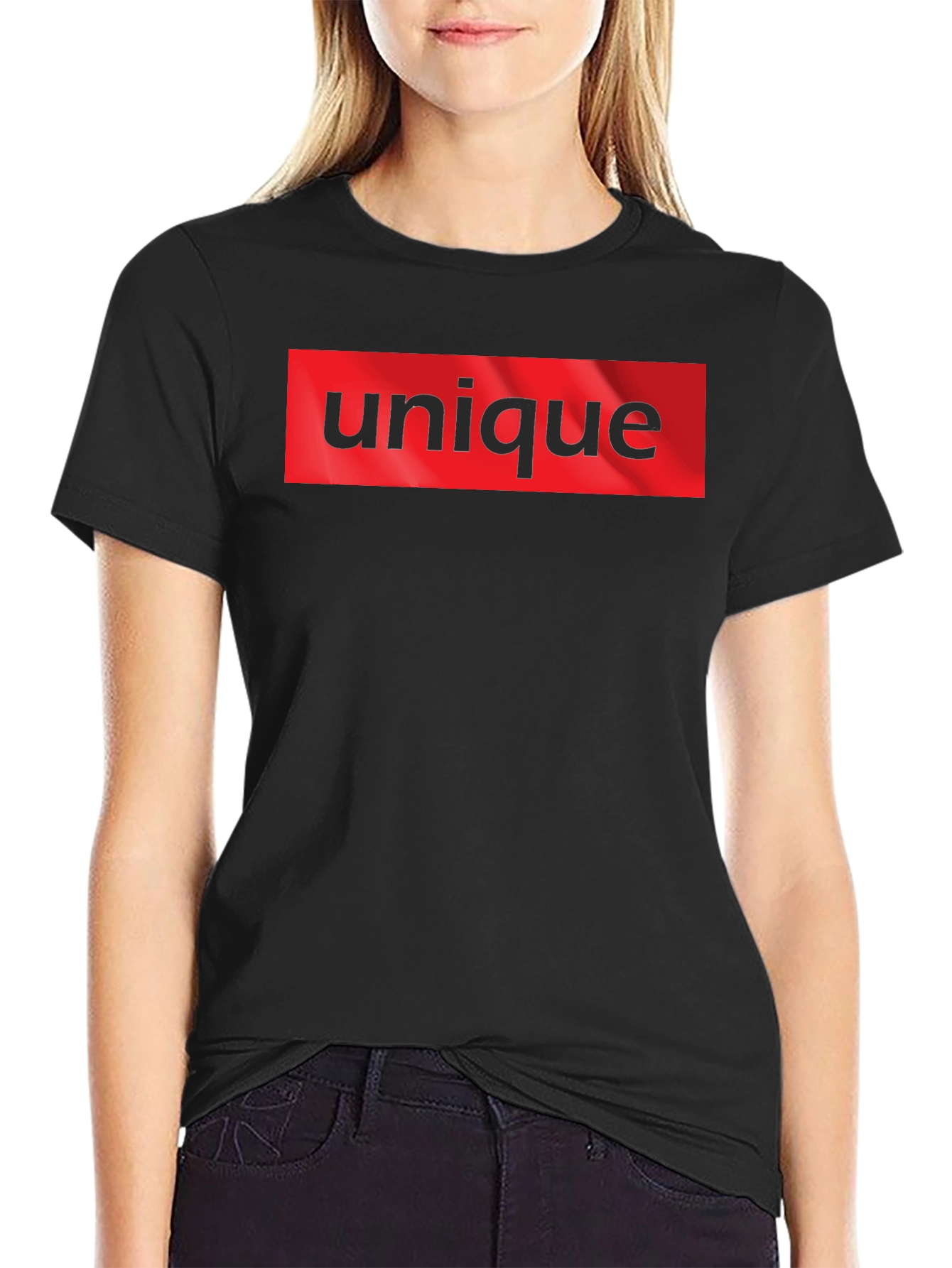 Unique T-Shirt: Bold Red Box Logo