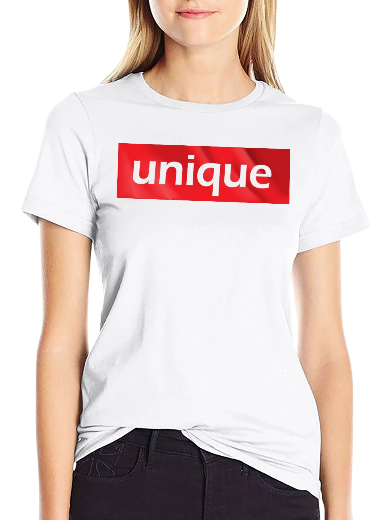 Unique T-Shirt: Bold Red Box Logo