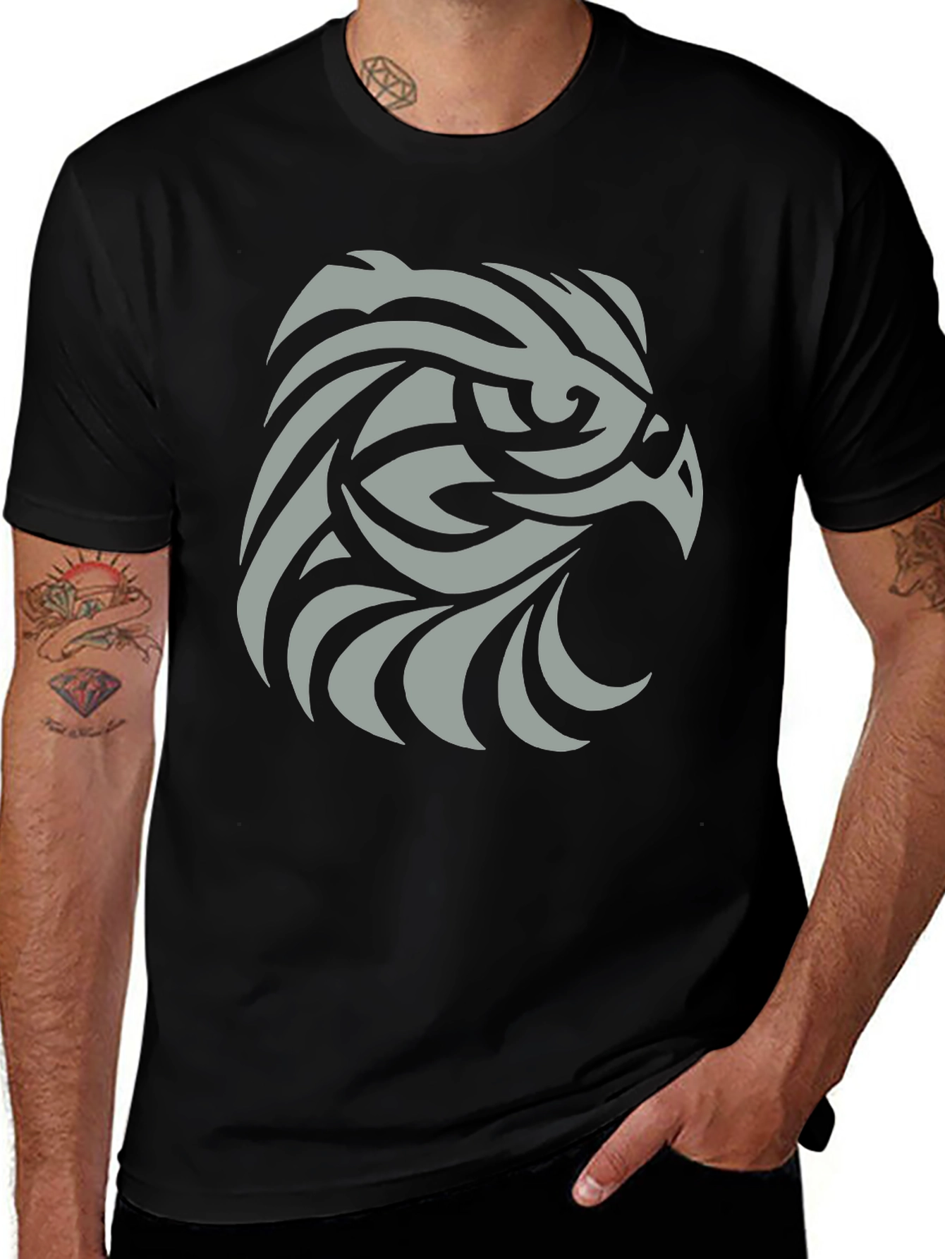 Cool Eagle Graphic Tee - Black
