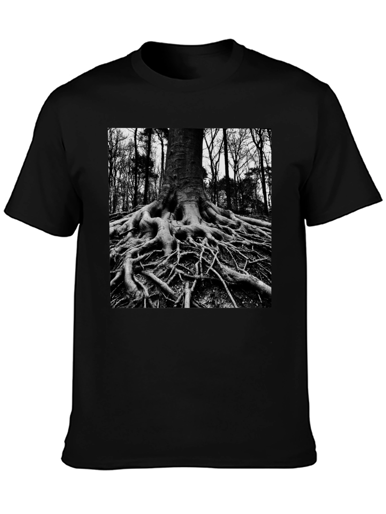 Black Tree Roots Graphic Tee