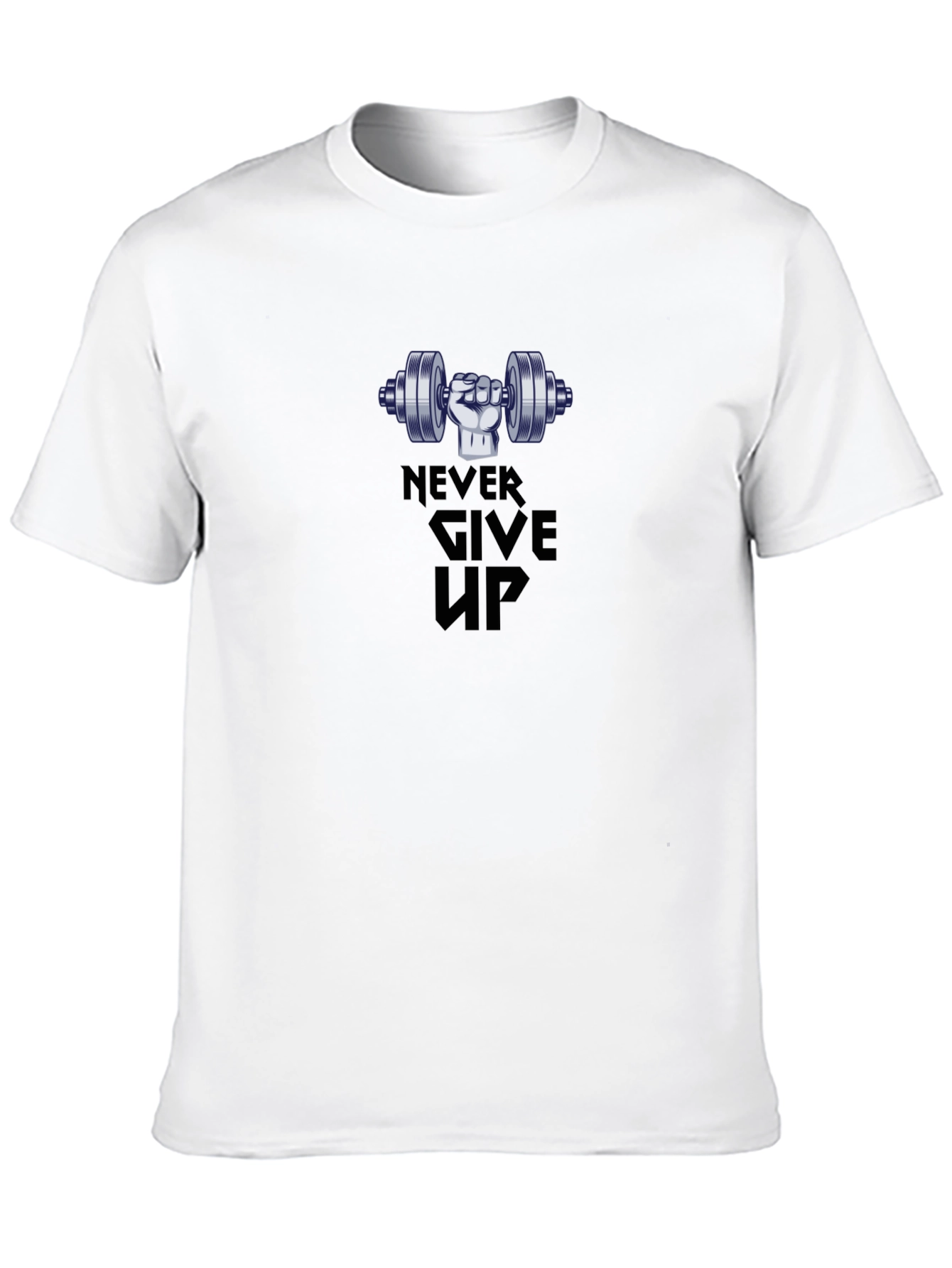 Never Give Up Workout T-Shirt - Black