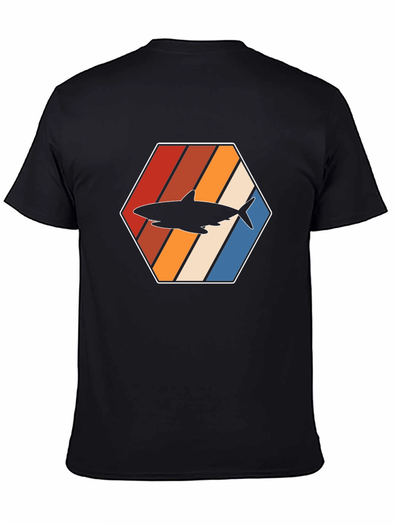 Retro Shark Graphic Tee - Black