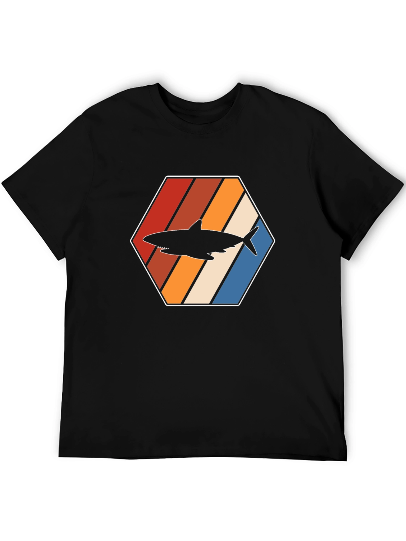 Retro Shark Graphic Tee - Black