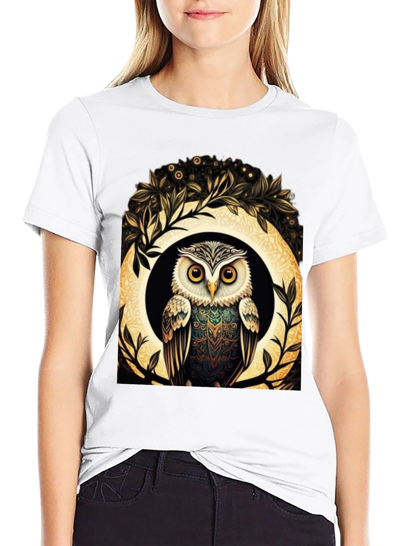 Owl Graphic Tee - Stylish Mens Black T-Shirt