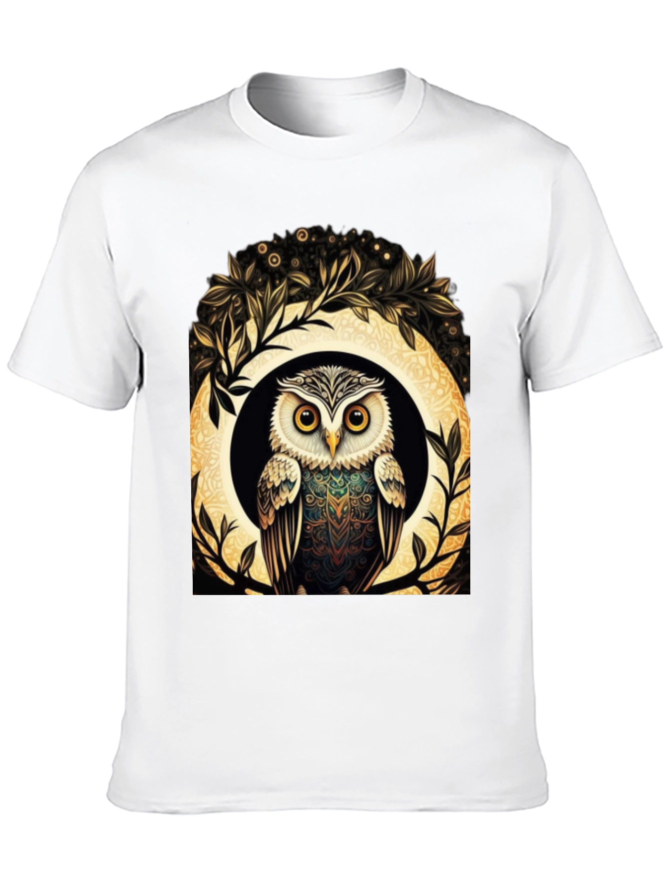 Owl Graphic Tee - Stylish Mens Black T-Shirt