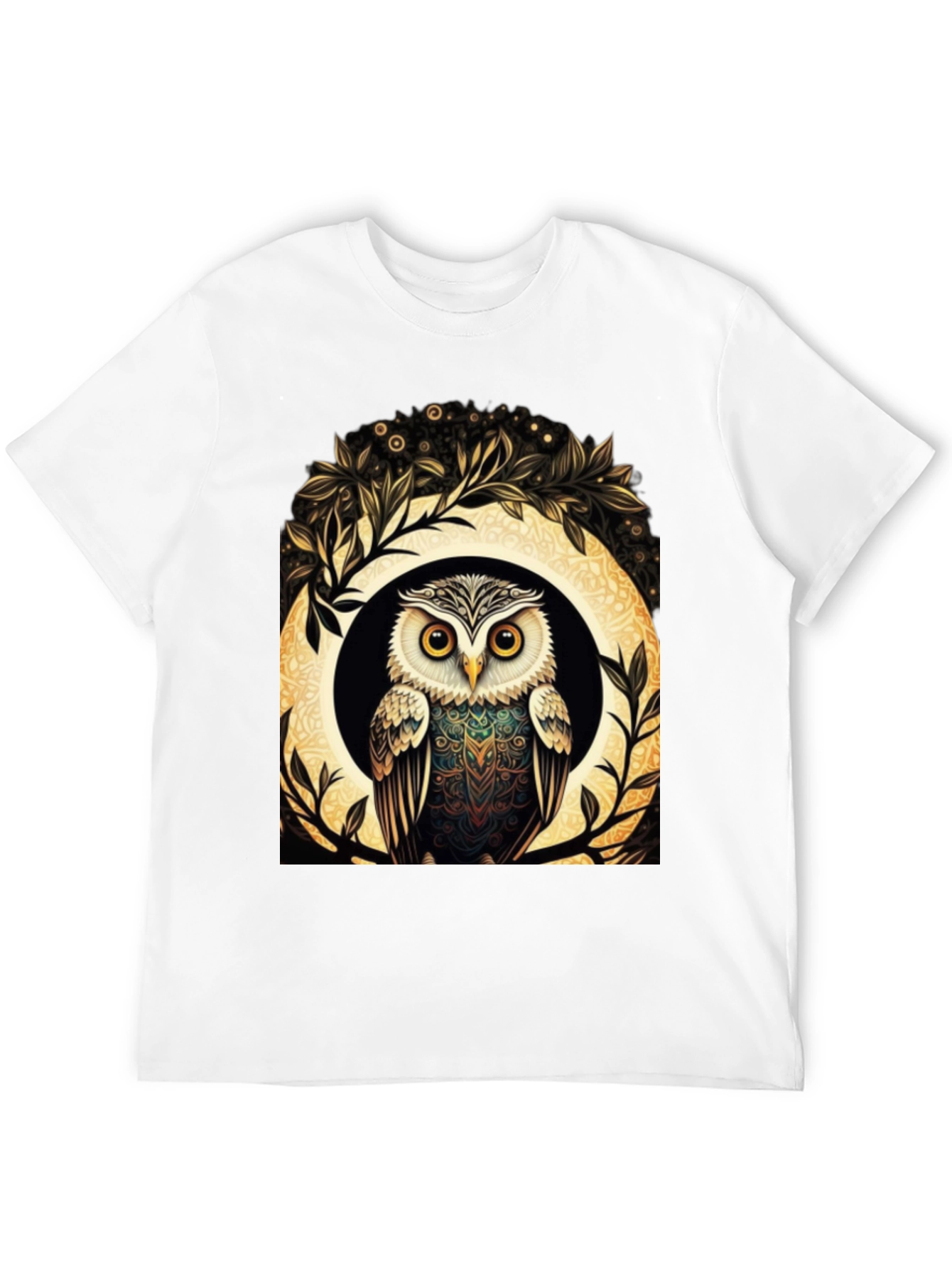 Owl Graphic Tee - Stylish Mens Black T-Shirt