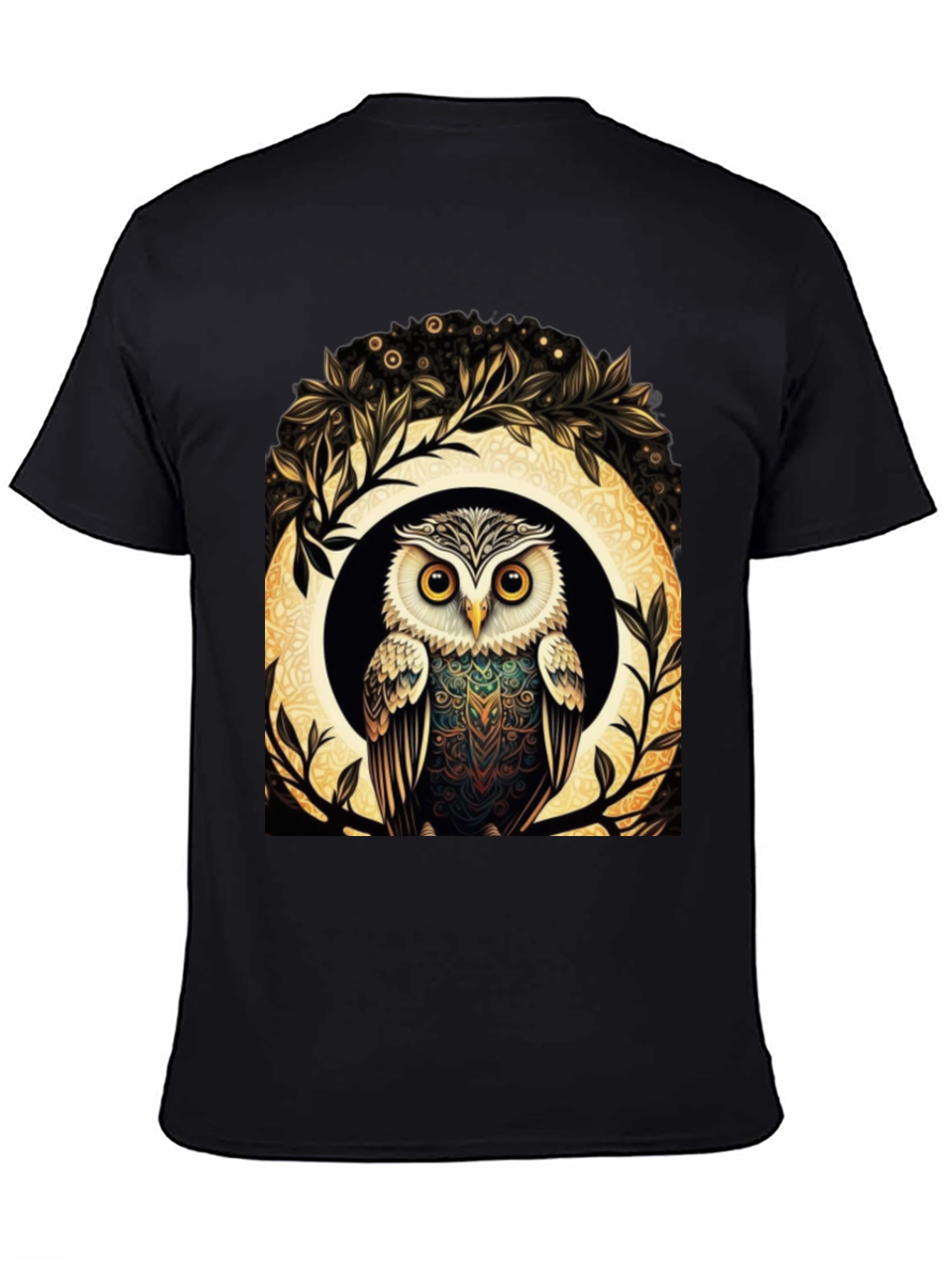 Owl Graphic Tee - Stylish Mens Black T-Shirt