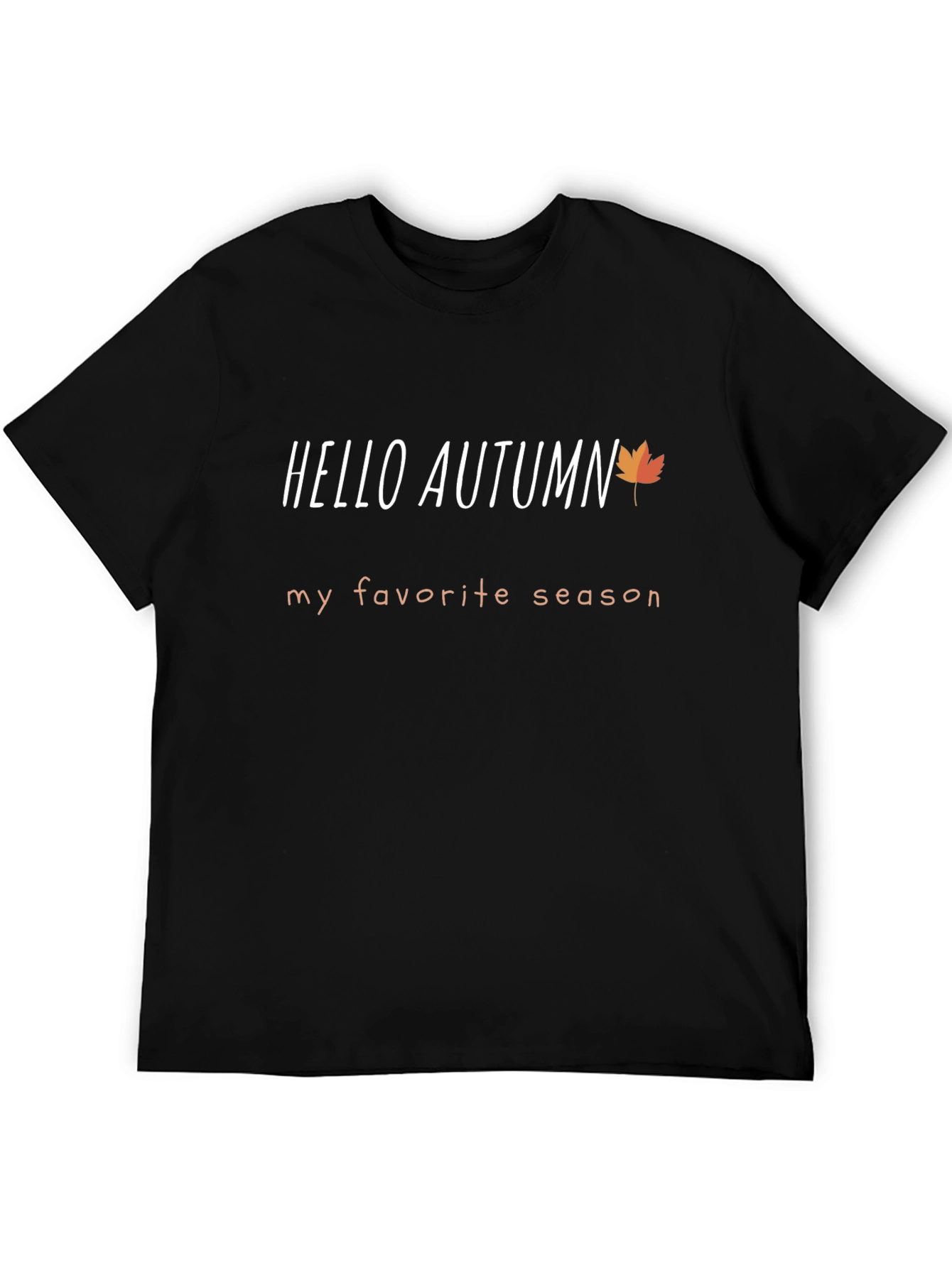 Hello Autumn Black T-Shirt - Fall Fashion