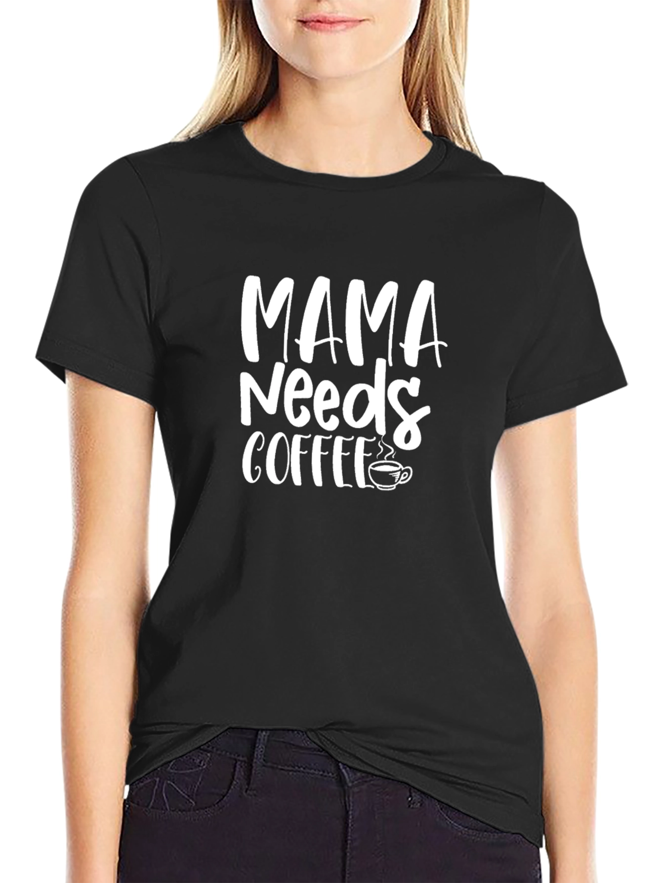 Mama Needs Coffee Graphic Tee - Black