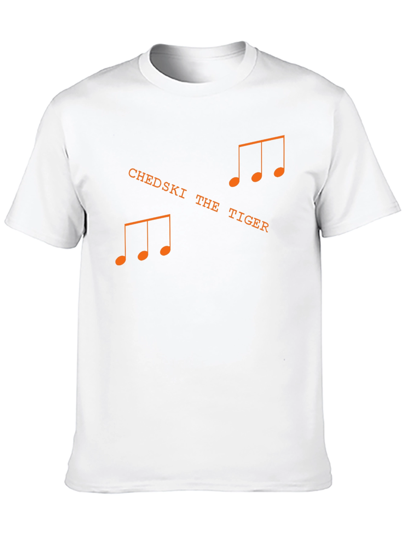 Chedski the Tiger Music Note Black T-Shirt