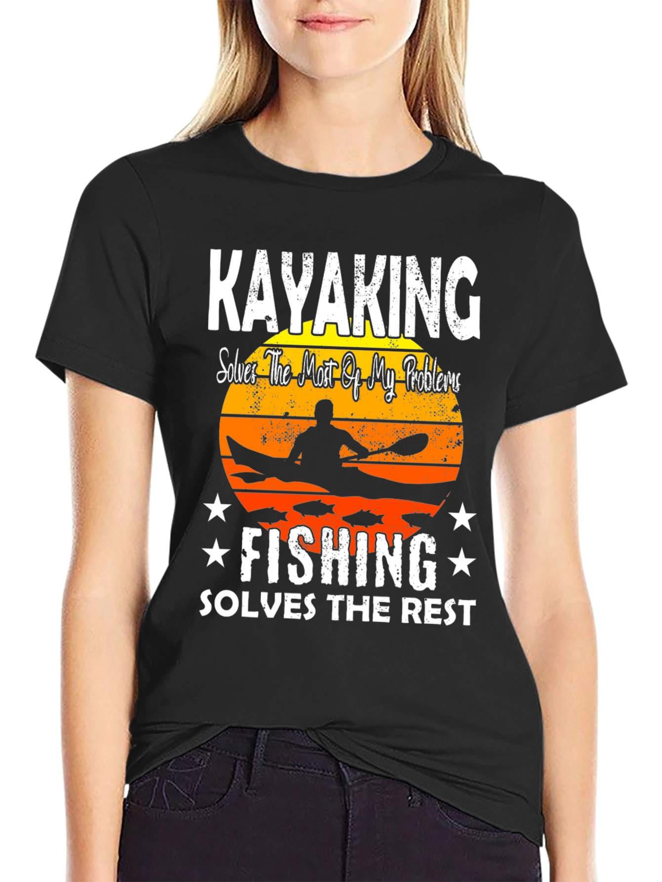 Kayaking and Fishing Graphic T-Shirt