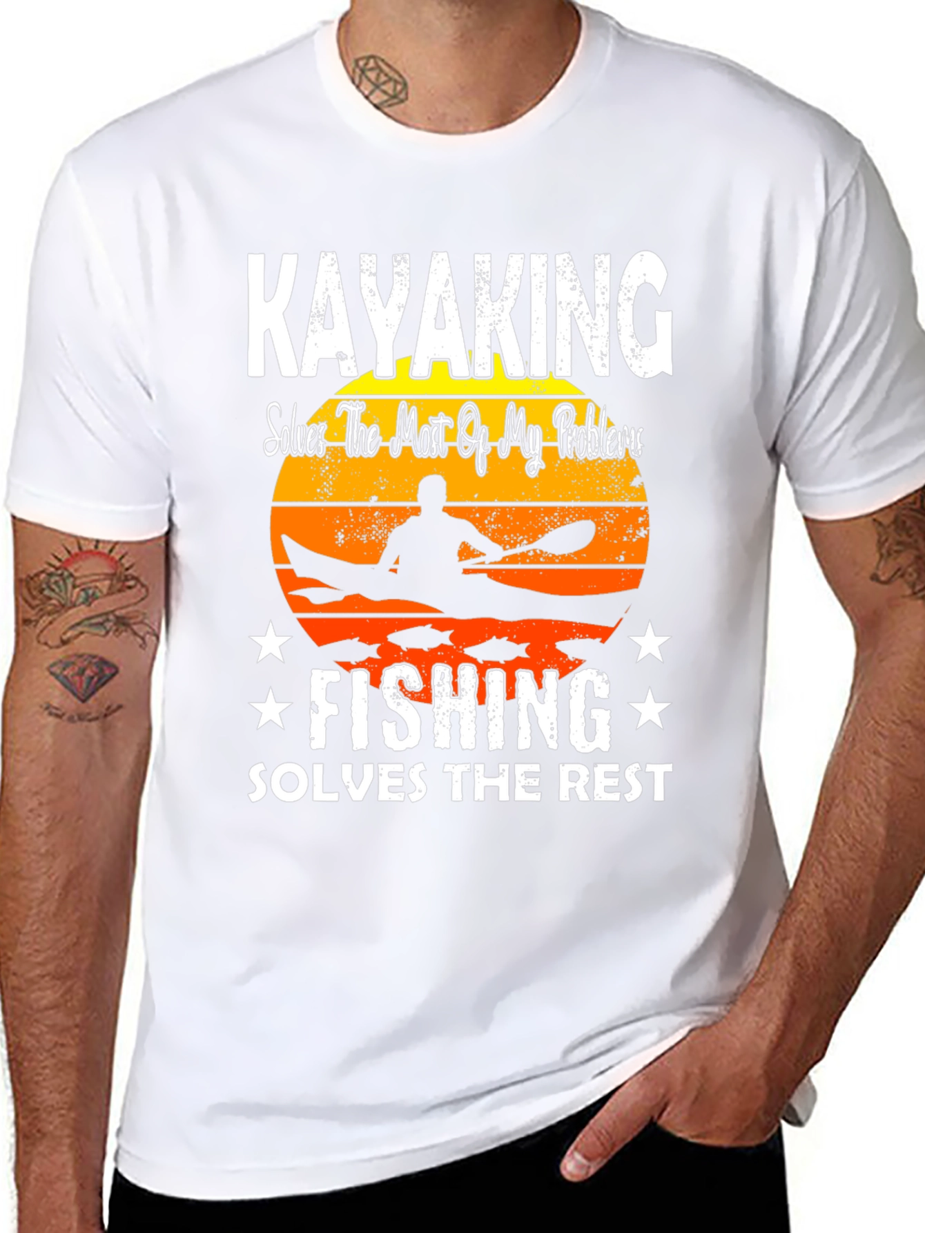 Kayaking and Fishing Graphic T-Shirt