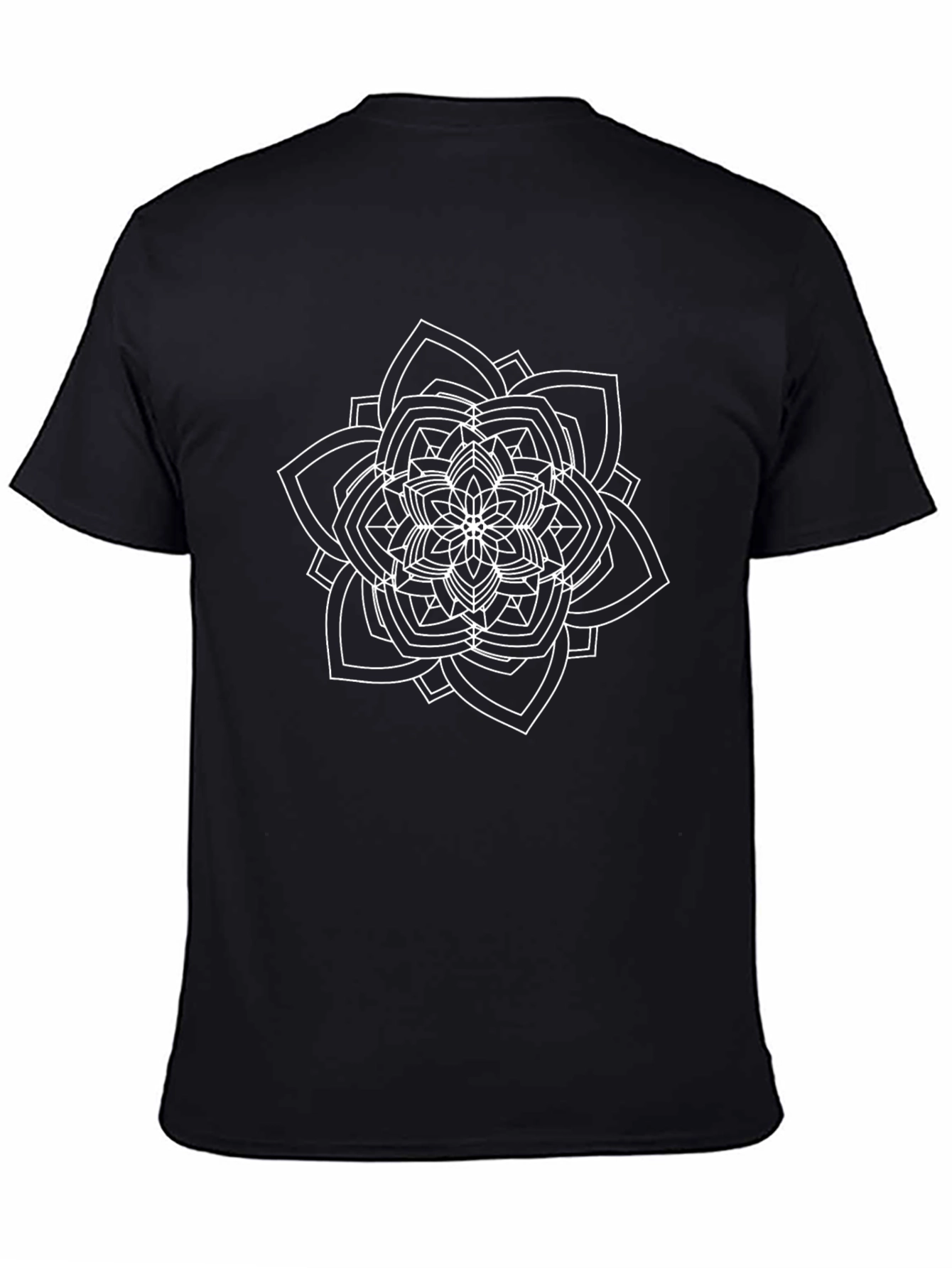 Black T-Shirt with Mandala Design