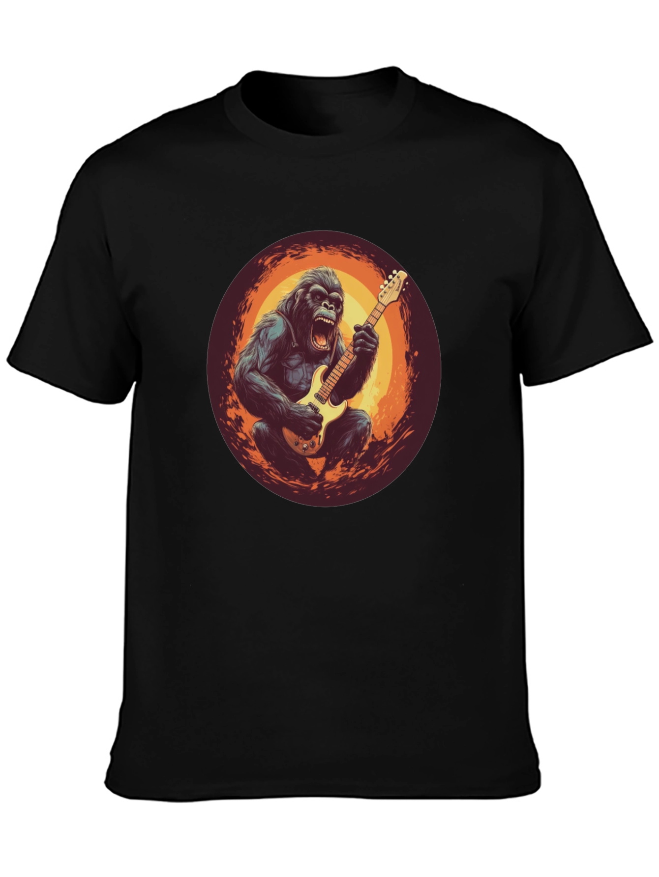 Gorilla Guitarist Graphic Tee - Black